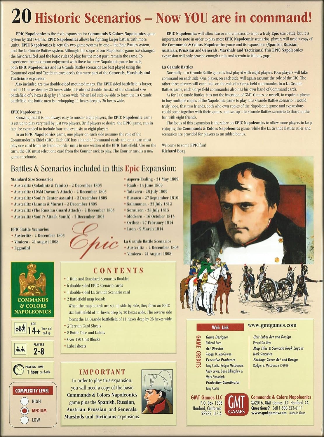 GMT Games Commands and Colors: Napoleonics – EPIC-Brettspiel-Erweiterung (1608)