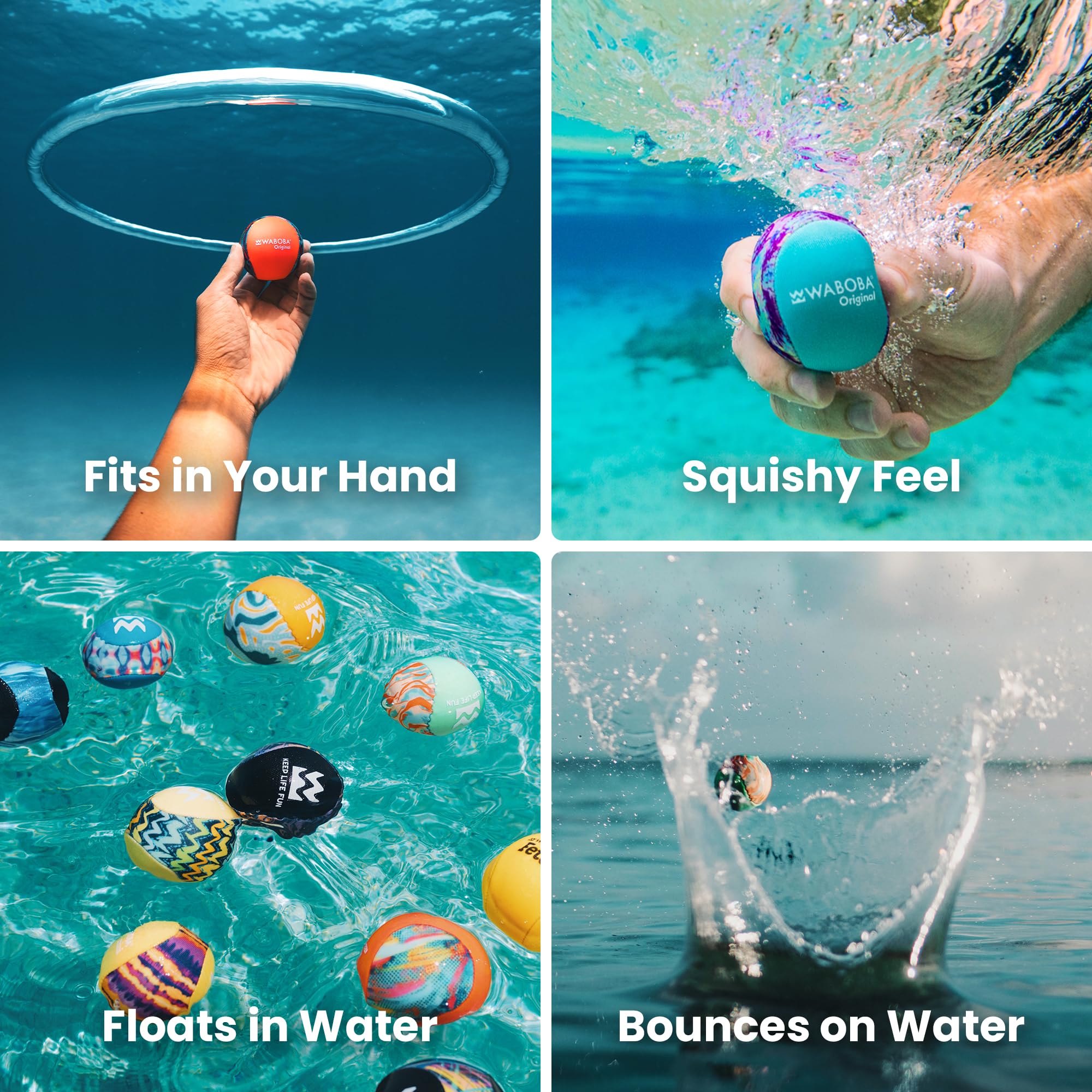 Waboba Original Water Bouncing Ball – Teal Pebbles | Gel Core | Ages 8+ 3