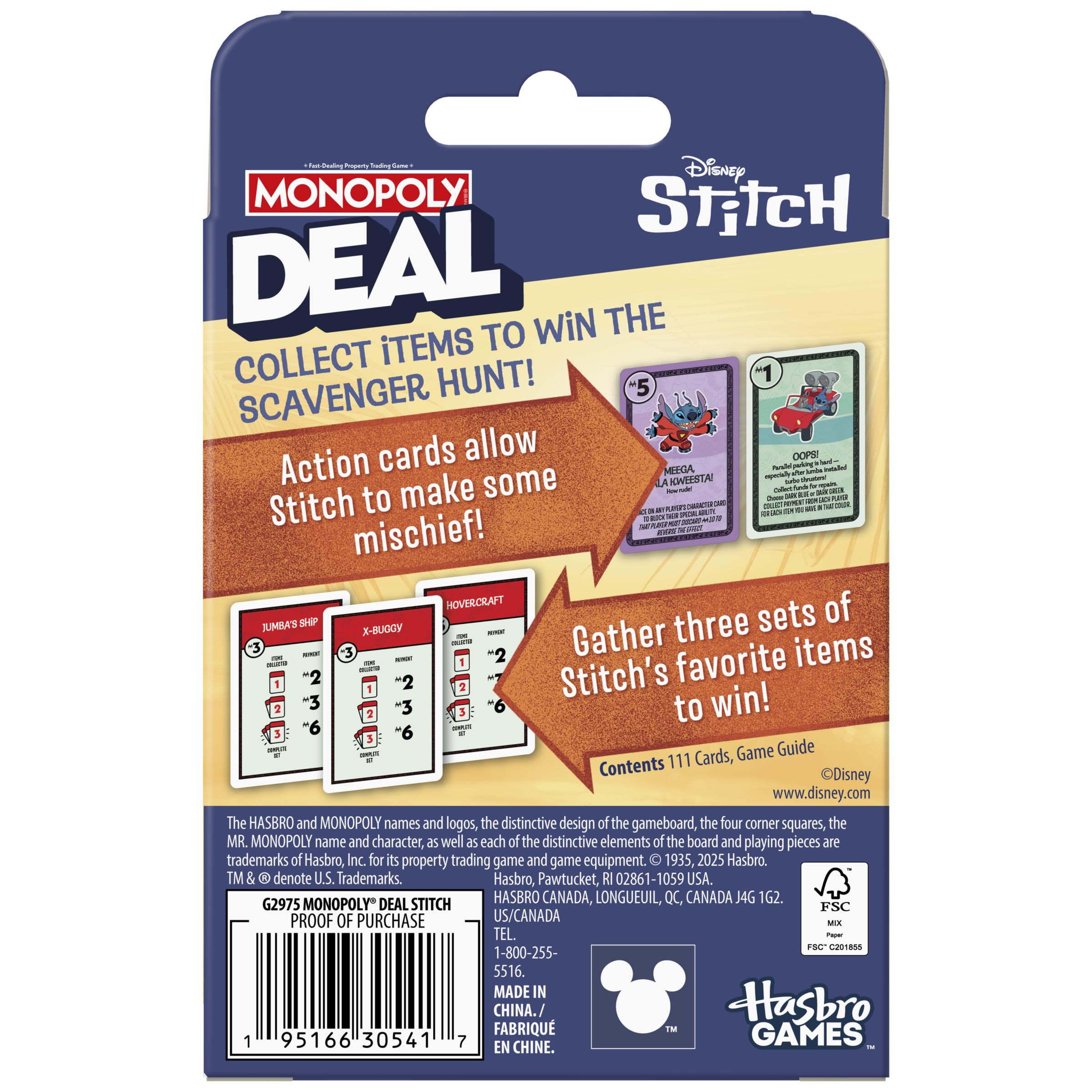 Monopoly Brand Disney Stitch Edition Card Game | 2-5 Players | Ages 8+ 3
