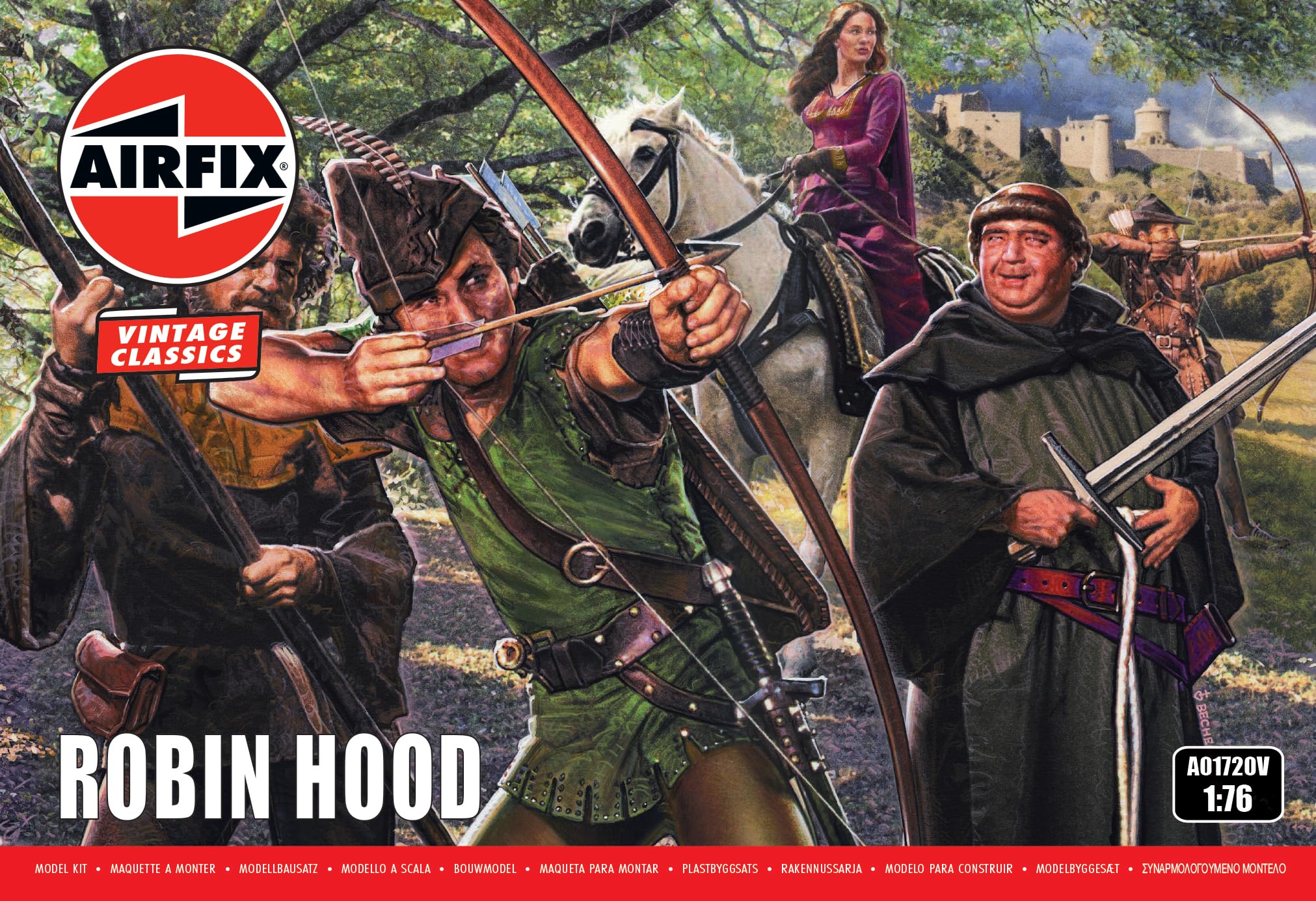 Airfix Robin Hood Classic Vintage Model Building Figures - 1:76 Scale, Skill Level 1, Ages 8+