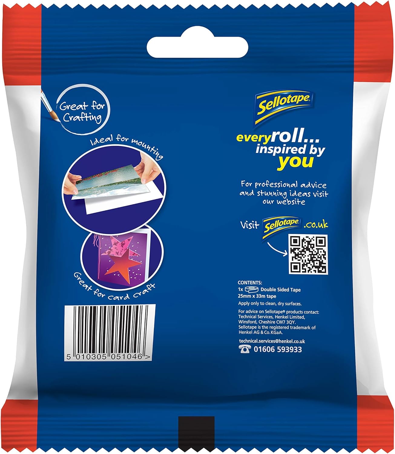 Sellotape Double Sided Tape, Strong Double Sided Tape for Everyday Use, Mounting, Arts & Crafts, Easy to Use Double Sided Sticky Tape with Solid Grip & Easy Peel, 25mmx33m 8