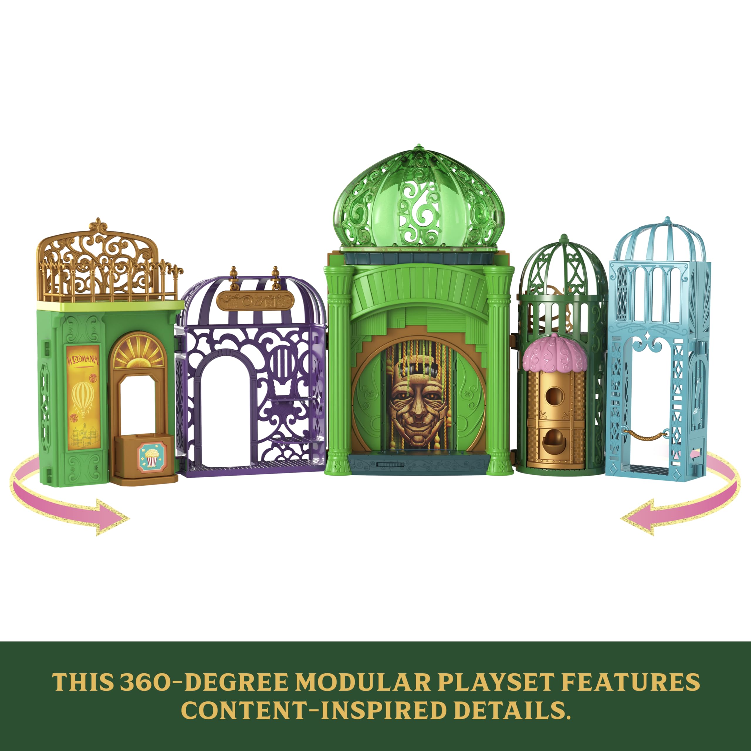 Mattel Universal Pictures’ Wicked Emerald City Playset with Glinda & Elphaba - 14-Piece Interactive Doll Playset for Kids 5