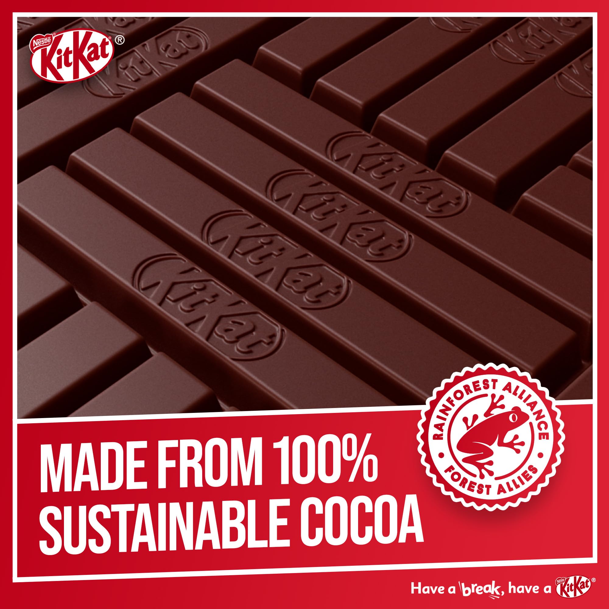 KitKat 2 Finger Zartbitterschokoladenkeksriegel – 8er-Pack (8 x 20,7 g) | Knusprige Waffeln und zarter Zartbitterschokoladensnack 7