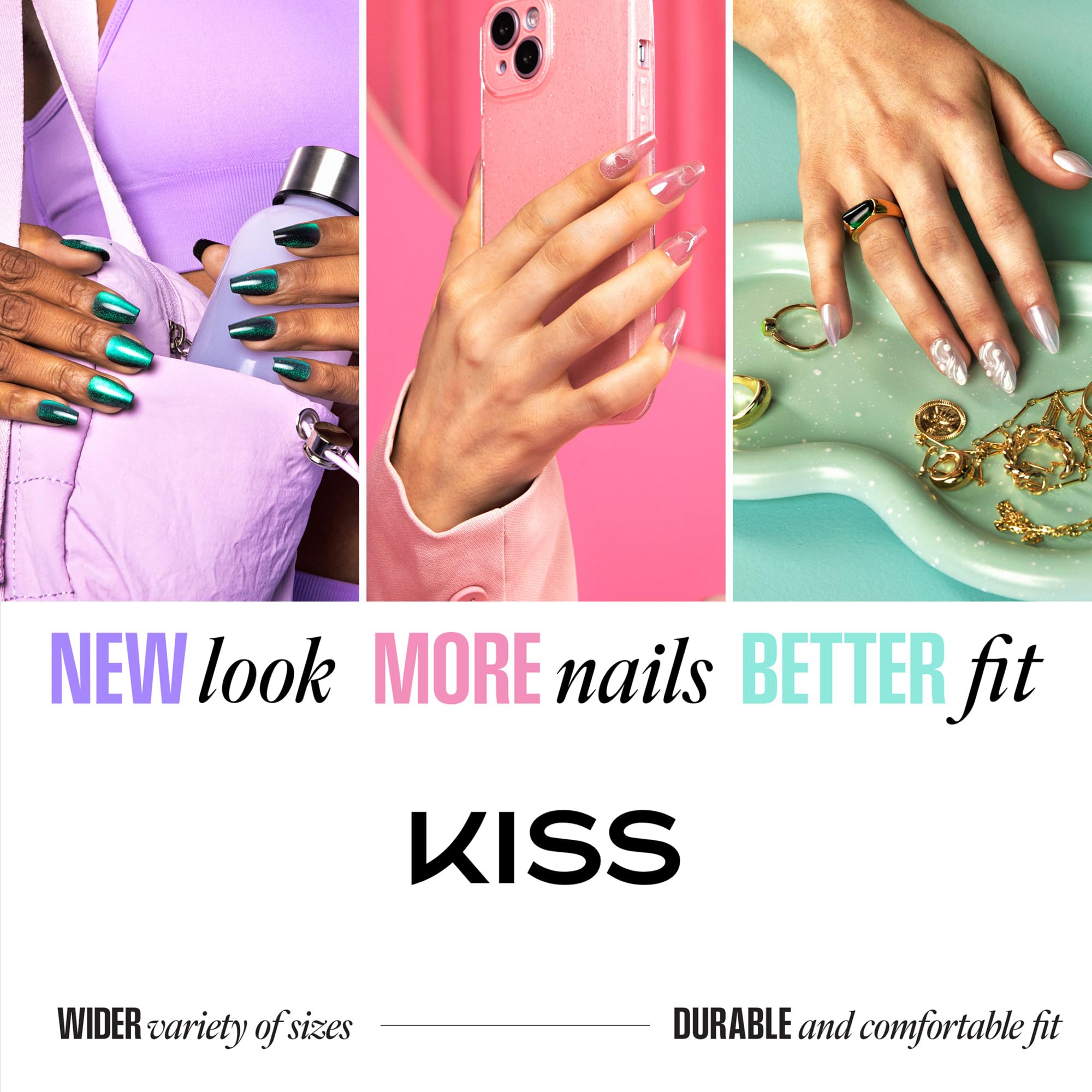 KISS CORE Press On Nails - Red Almond Medium | 32 Count | Glue Included 9