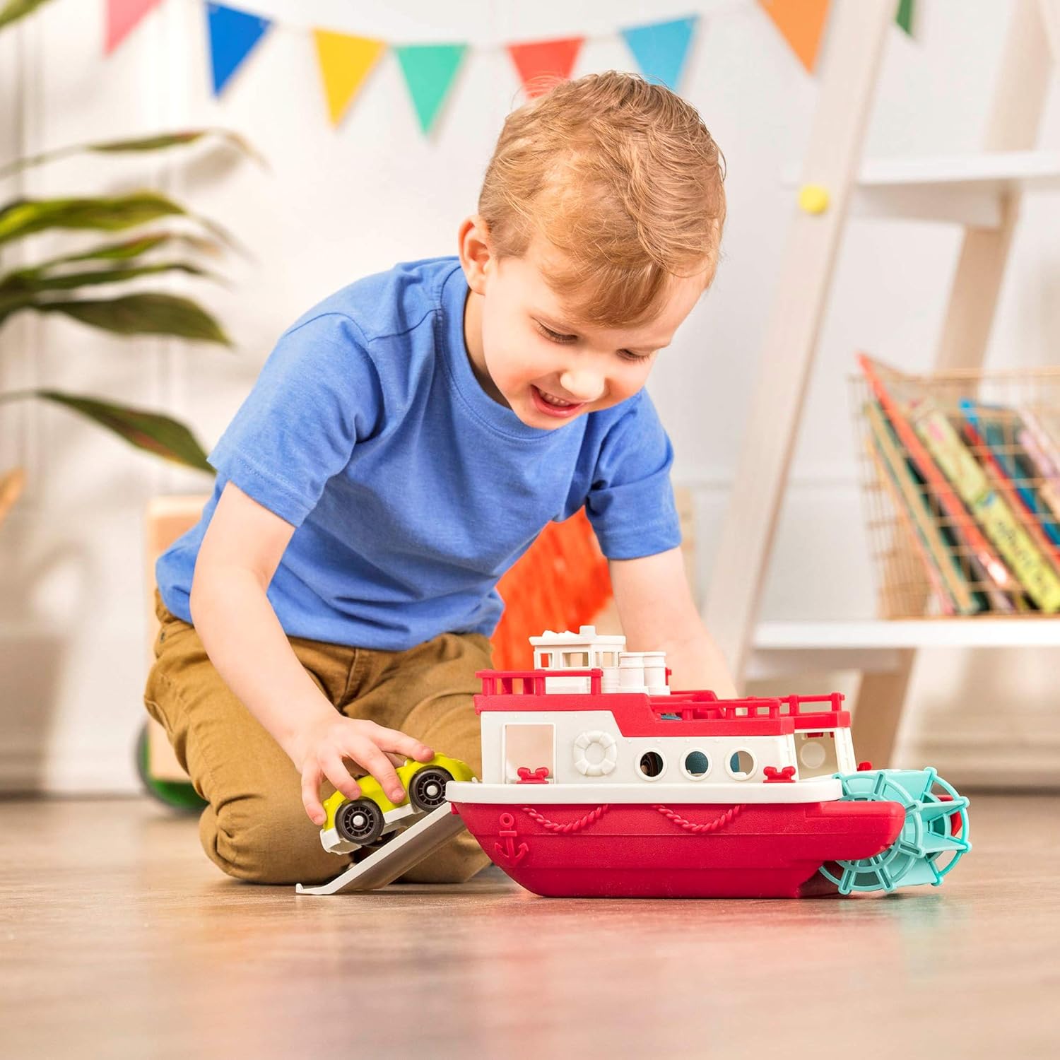 Wonder Wheels by Battat VE1059Z Ferry Floating Bath Toy Boat with Cars - Floating Playset for Toddlers 12 Months and Up 10