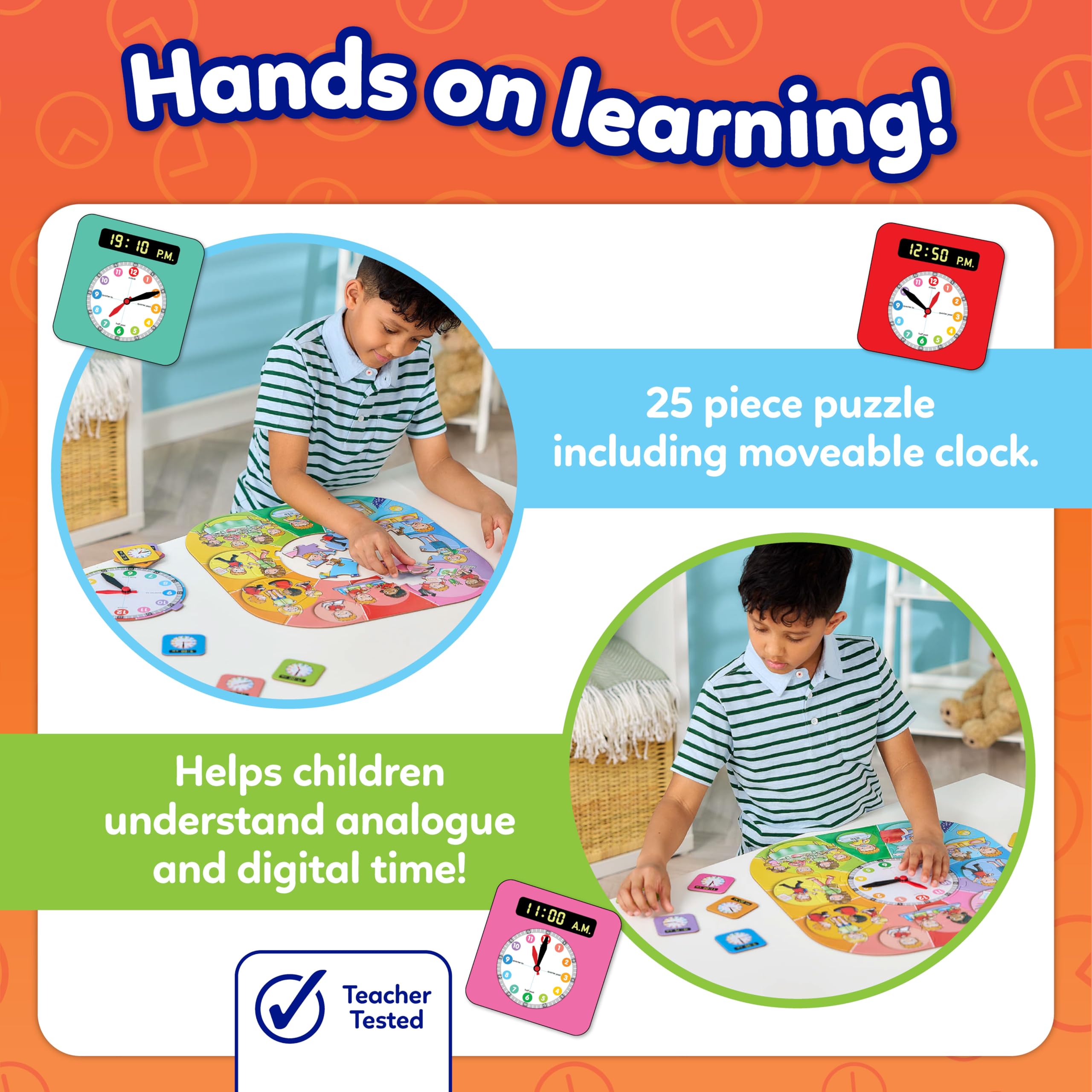 Orchard Toys Tell the Time Puzzle - Educational Clock Learning Toy | 24 Pieces | Ages 3+ 3