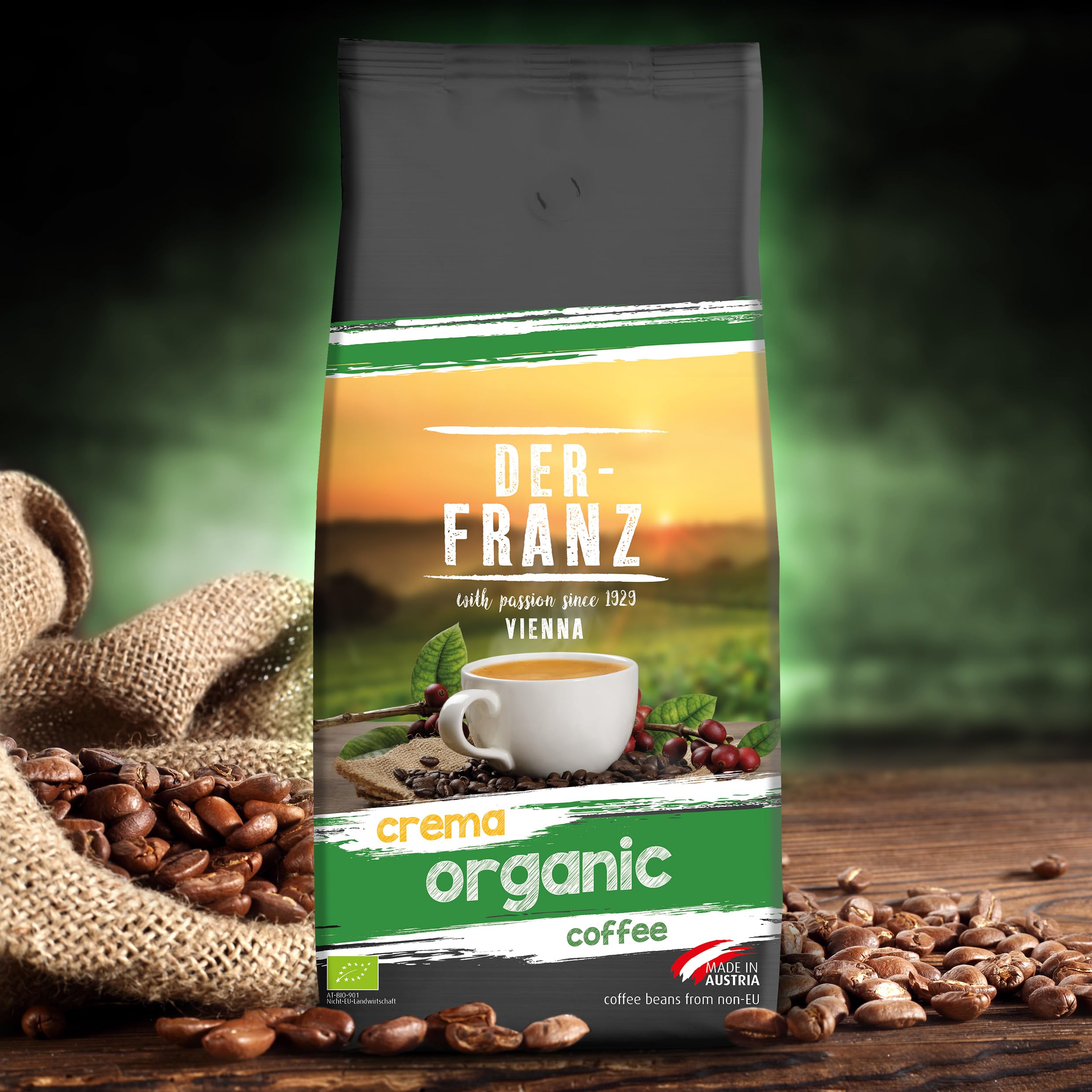 Der-Franz Crema Organic Ground Coffee - 100% Arabica | Intensity 4/5 | 1 kg 4
