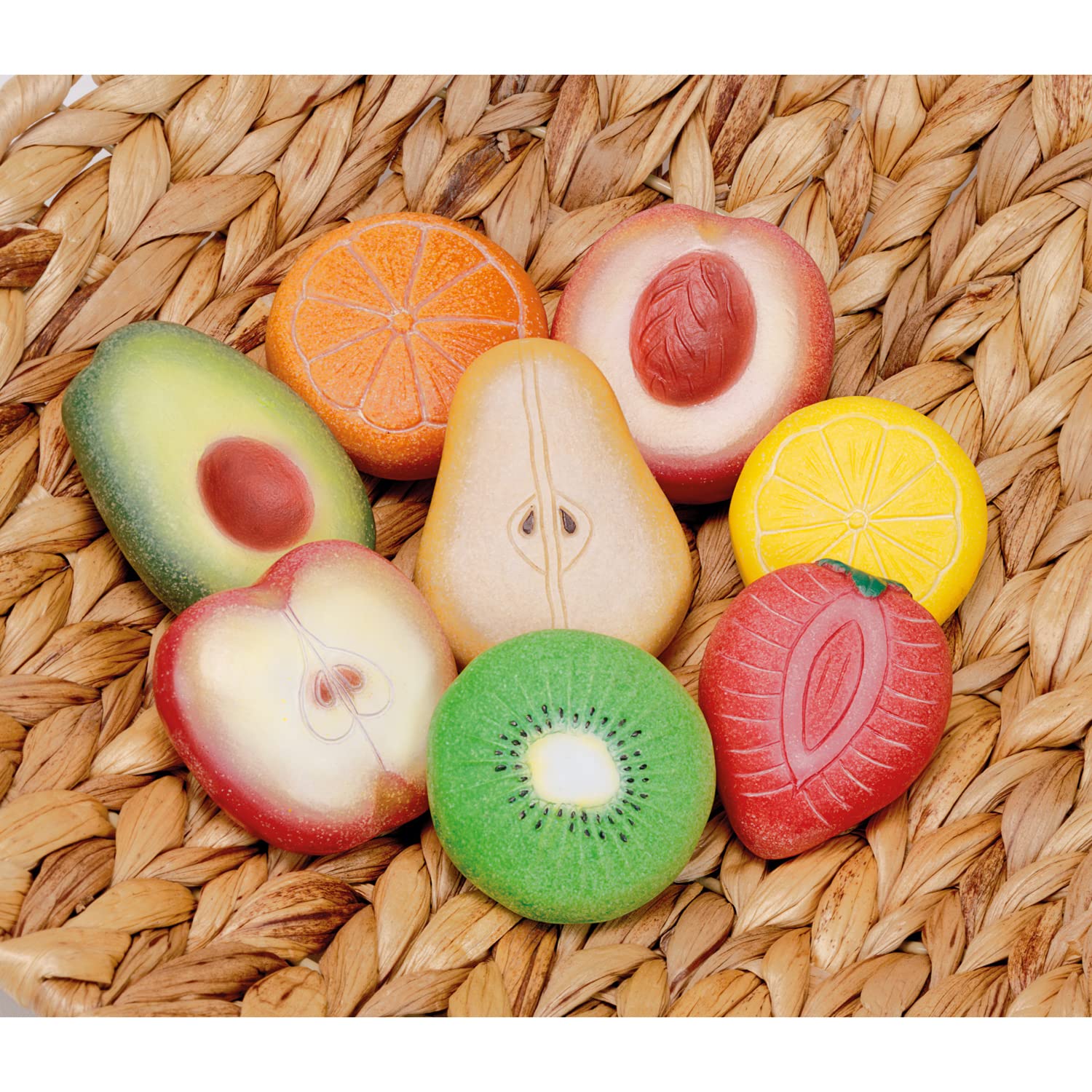 Yellow Door Fruit Sensory Play Stones - 8 Stones | Durable Stone & Resin | Ages 24m+ 3