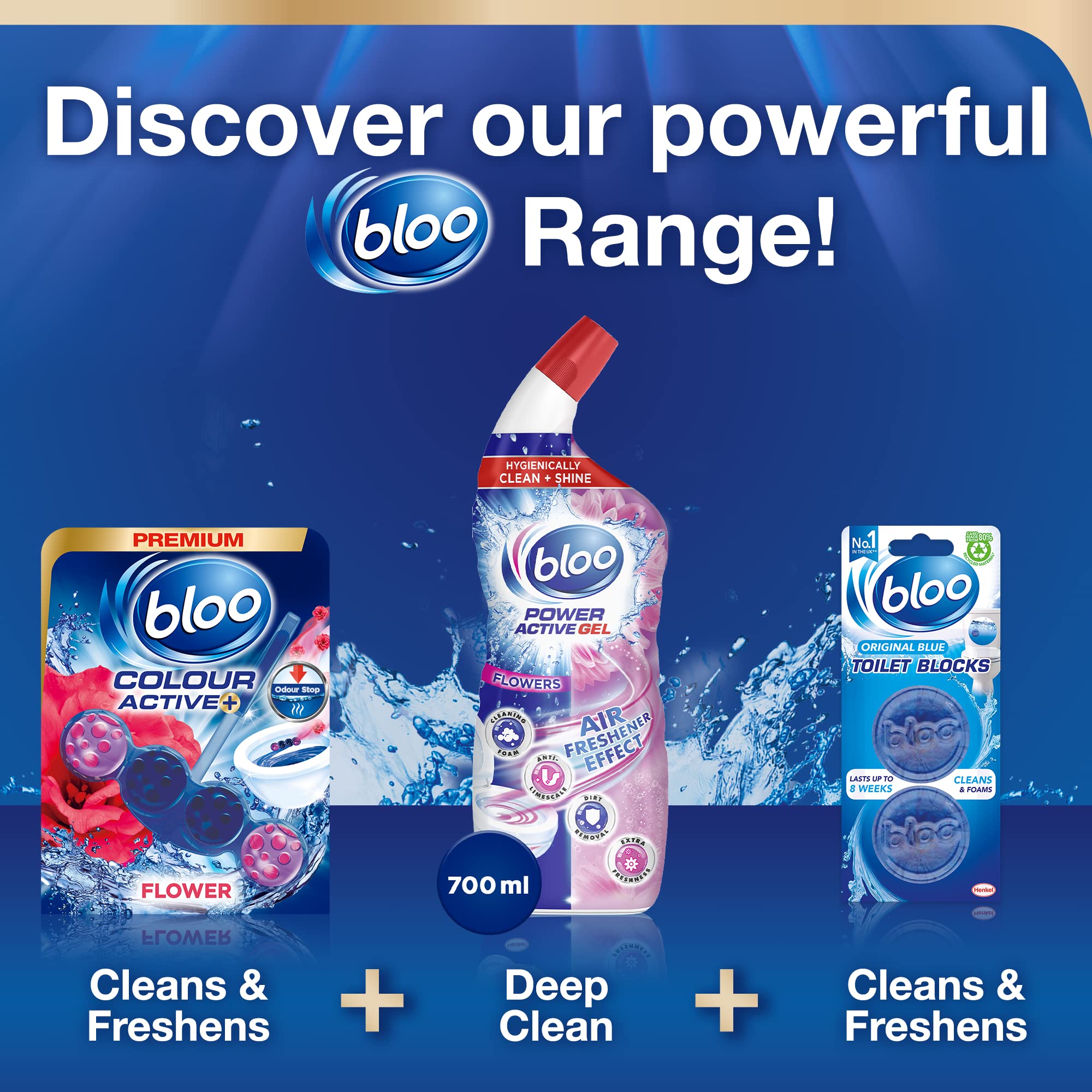 Bloo Colour Active Toilet Rim Block Fresh Flowers with Anti-Limescale | 50g 6