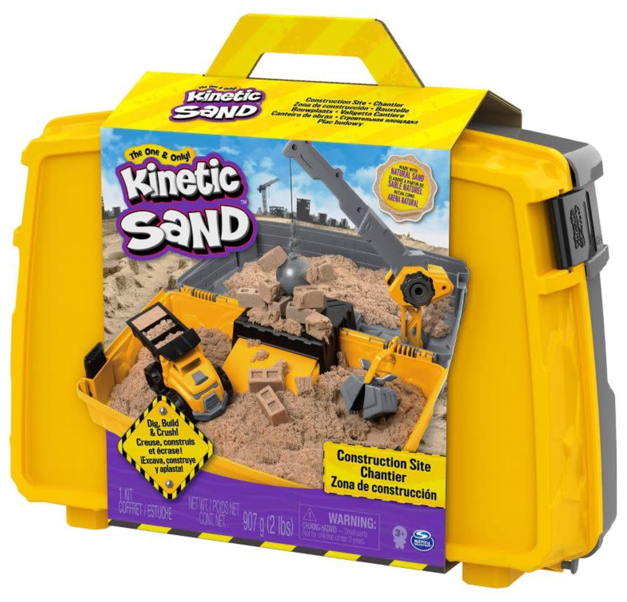 Kinetic Sand Construction Site Folding Sandbox Playset with Vehicle and 907g Sand | Ages 3+ 9