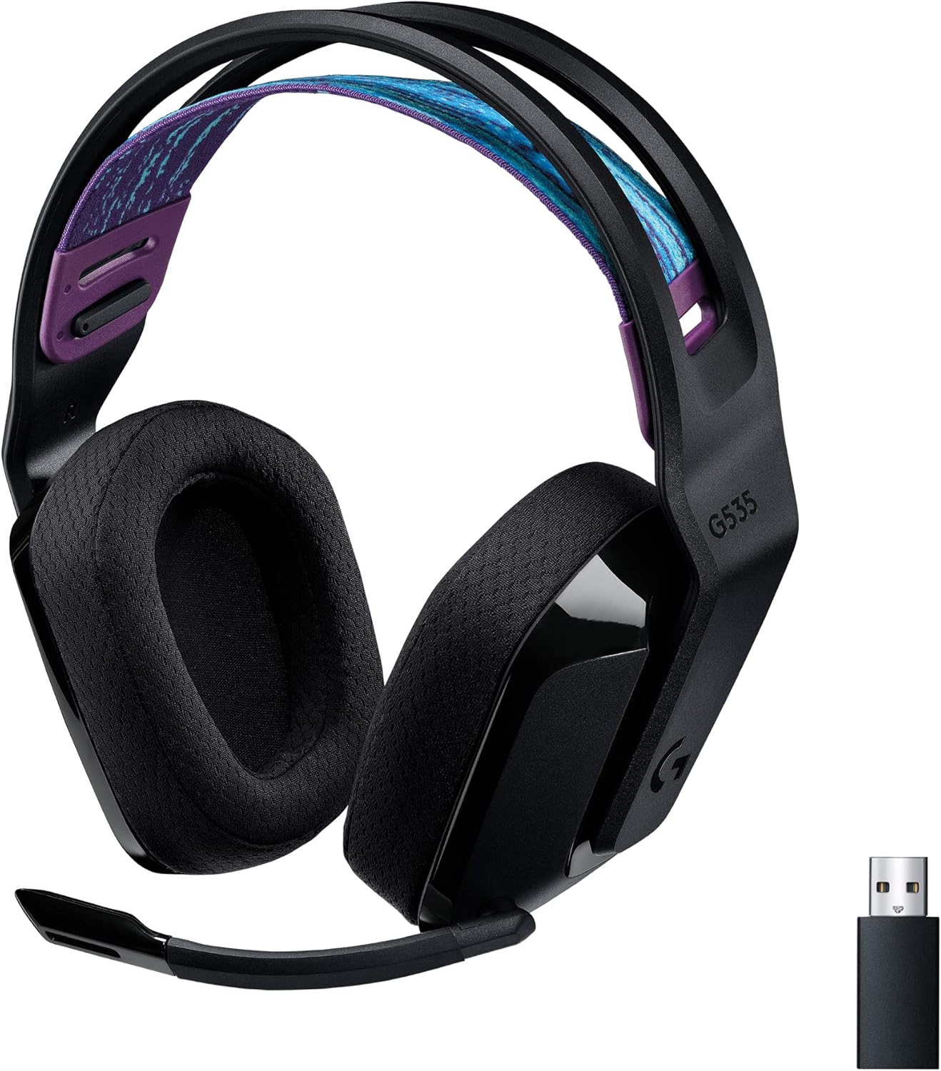 Logitech G G535 LIGHTSPEED Wireless Gaming Headset - 40mm Drivers, Lightweight 236g, USB Plug & Play for PC and PlayStation
