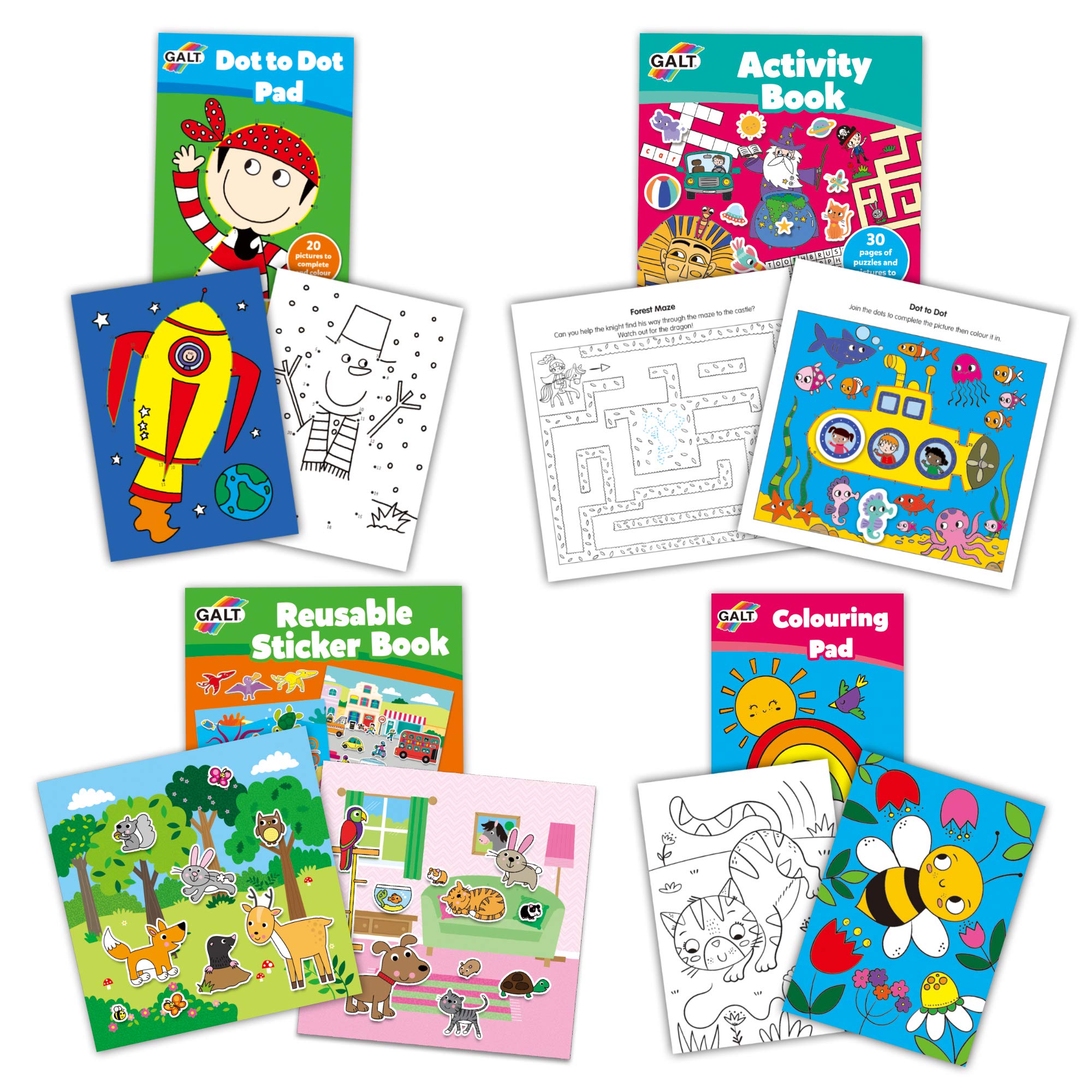 Galt Travel Activity Case - Mess-Free Activities for Ages 3+ | Includes 4 Books & 10 Pencils 6