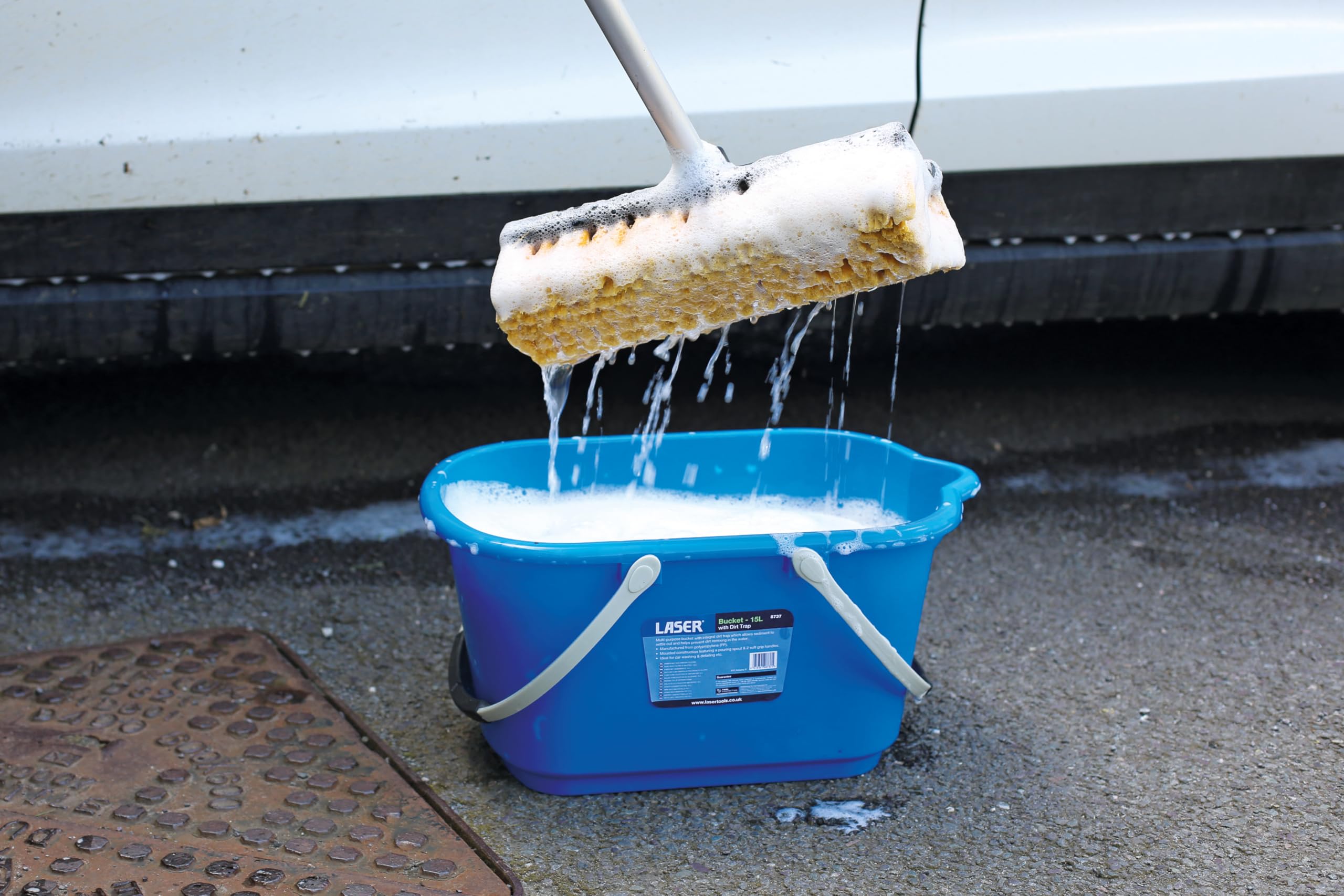 Laser 8737 Multi-Purpose Bucket with Removable Dirt Trap | 15L Capacity | Polypropylene 3