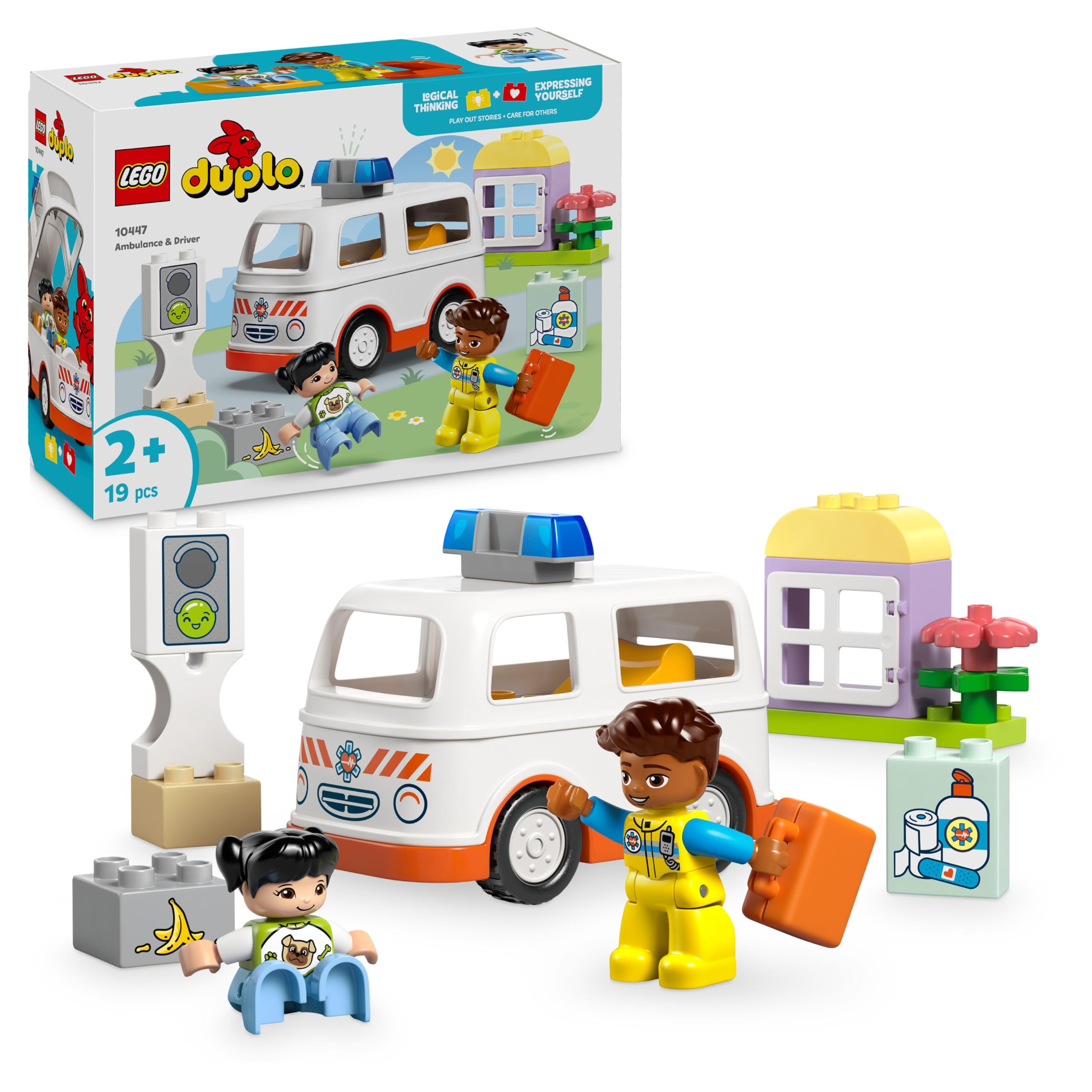 LEGO DUPLO Ambulance & Driver Set 10447 - Educational Role-Play for Ages 2+