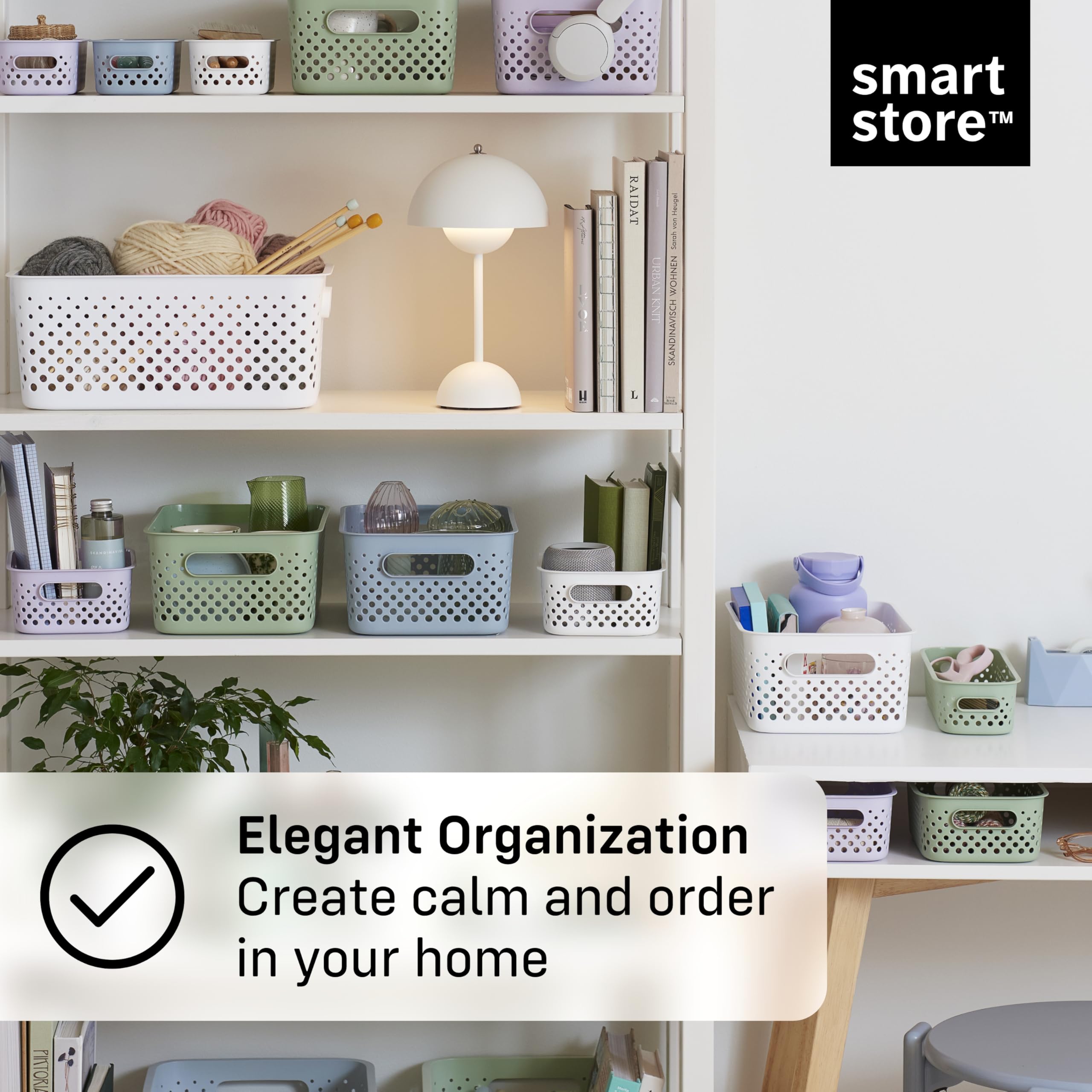 SmartStore Storage Basket with Handles - Lavender, 5.6L | 29.5x20.5x12cm 5