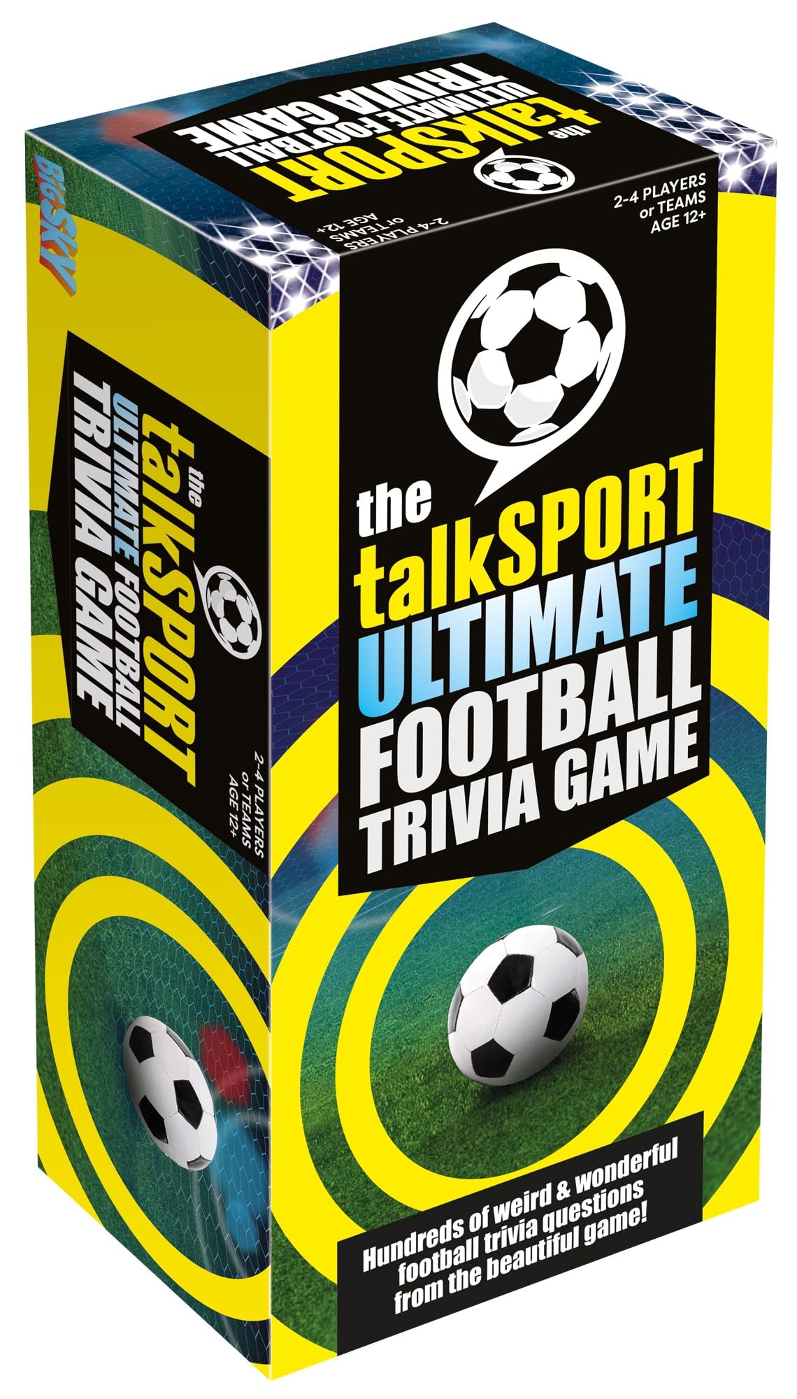 Big Sky Games talkSPORT Ultimate Football Trivia Board Game | Compact Size | Yellow and Black