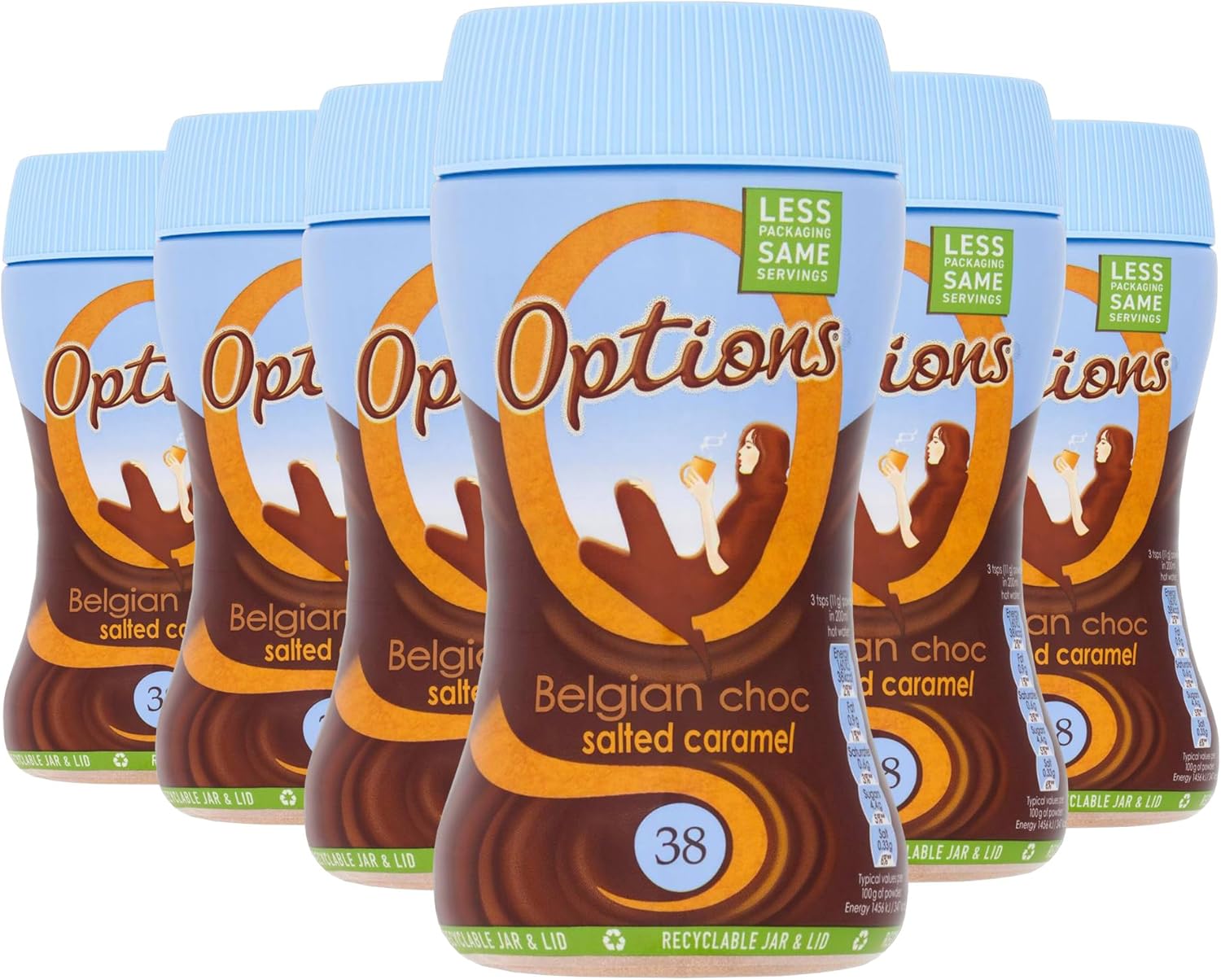 Twinings Options Salted Caramel Hot Chocolate Drink (Multipack of 6 x 220 g Jars)