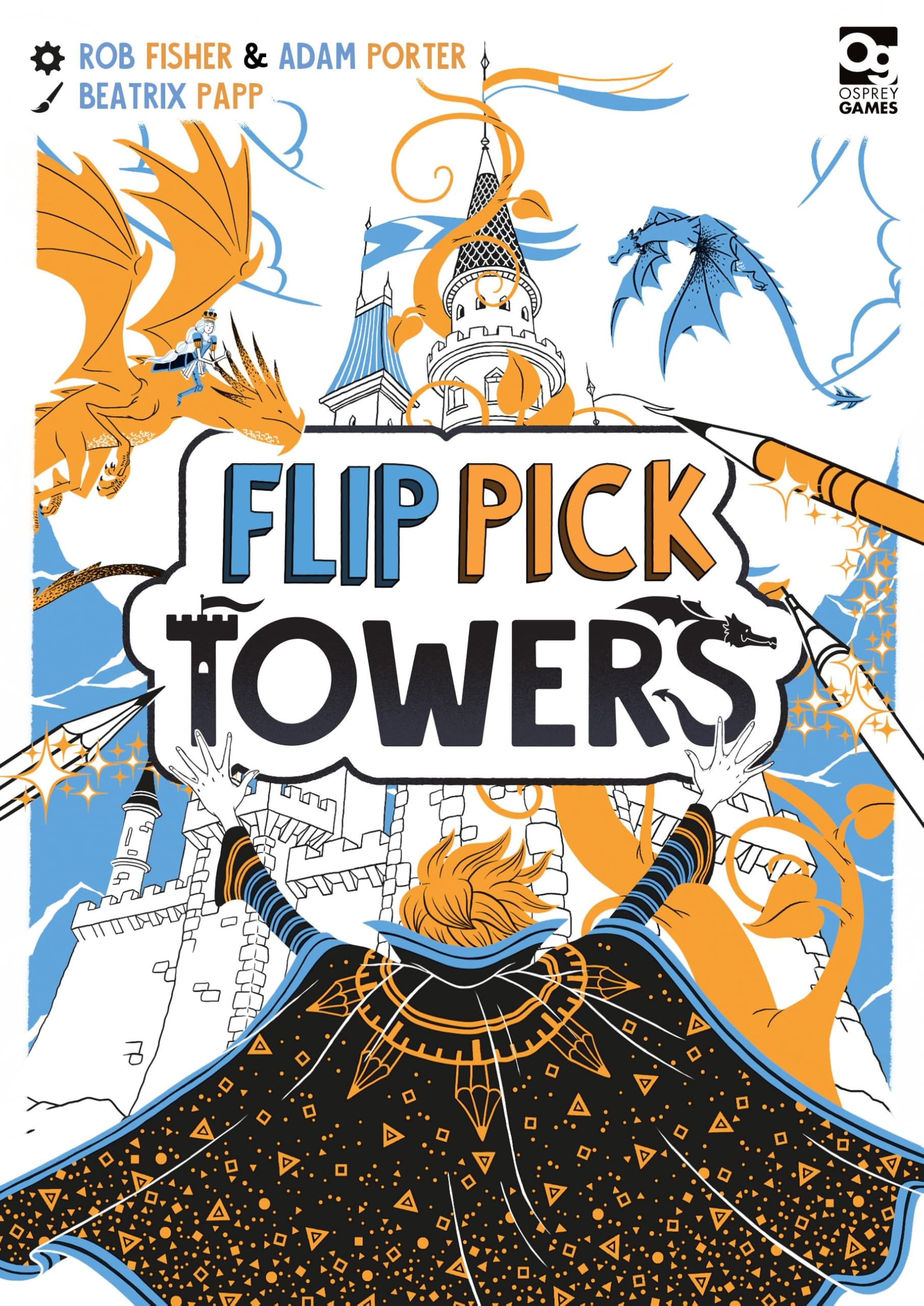 Osprey Games Flip Pick Towers Board Game | 1-6 Players | Ages 9+ | Draw & Roll Game