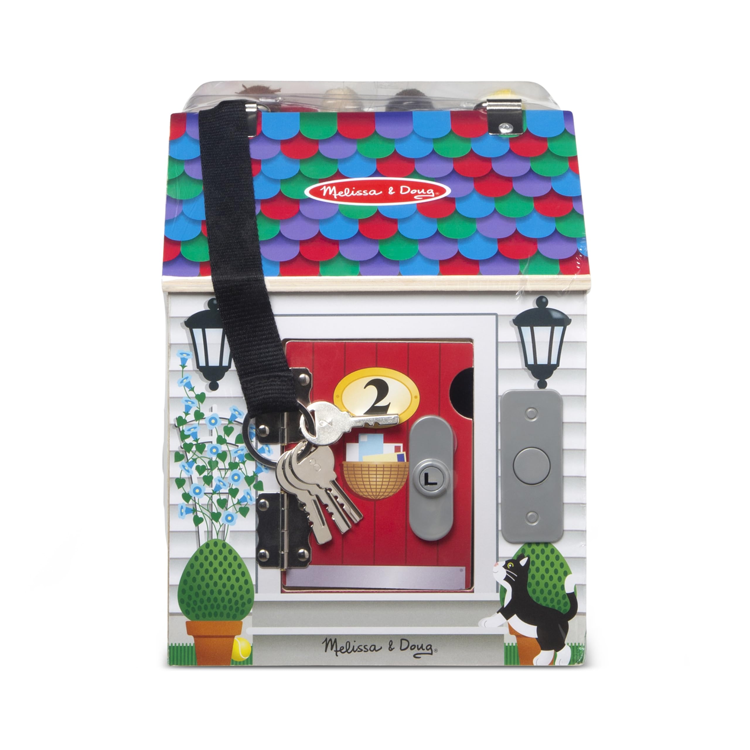 Melissa & Doug Wooden Doorbell House - Portable Playset for Ages 3+ | Wood | Model 2505 7