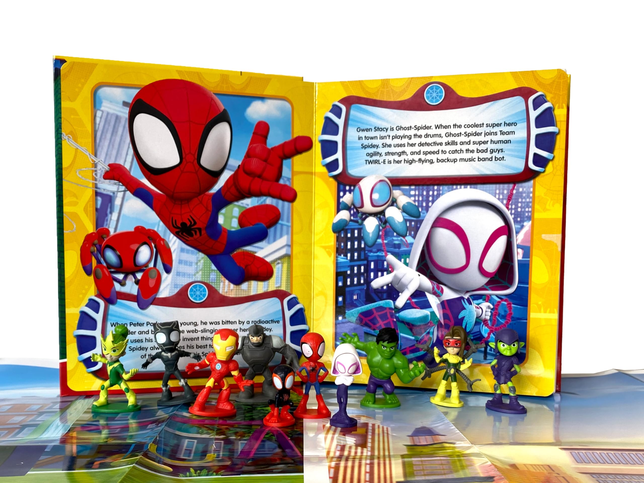 Phidal Marvel Spidey and his Amazing Friends My Busy Books | Board Book with 10 Figurines & Playmat 4