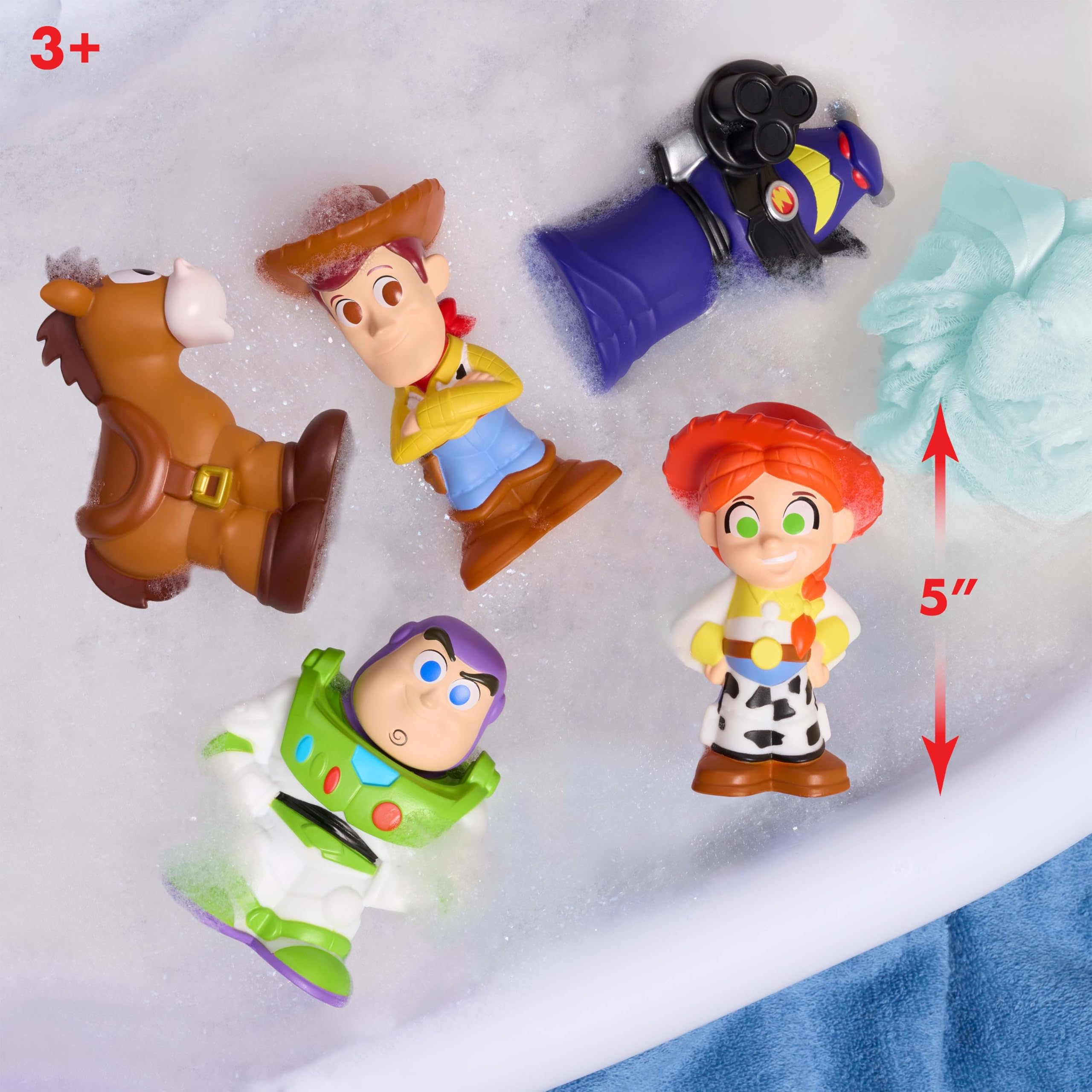 Disney Toy Story Bath Caddy Set - 5 Floating Figures & Storage Caddy | Ages 3+ 5