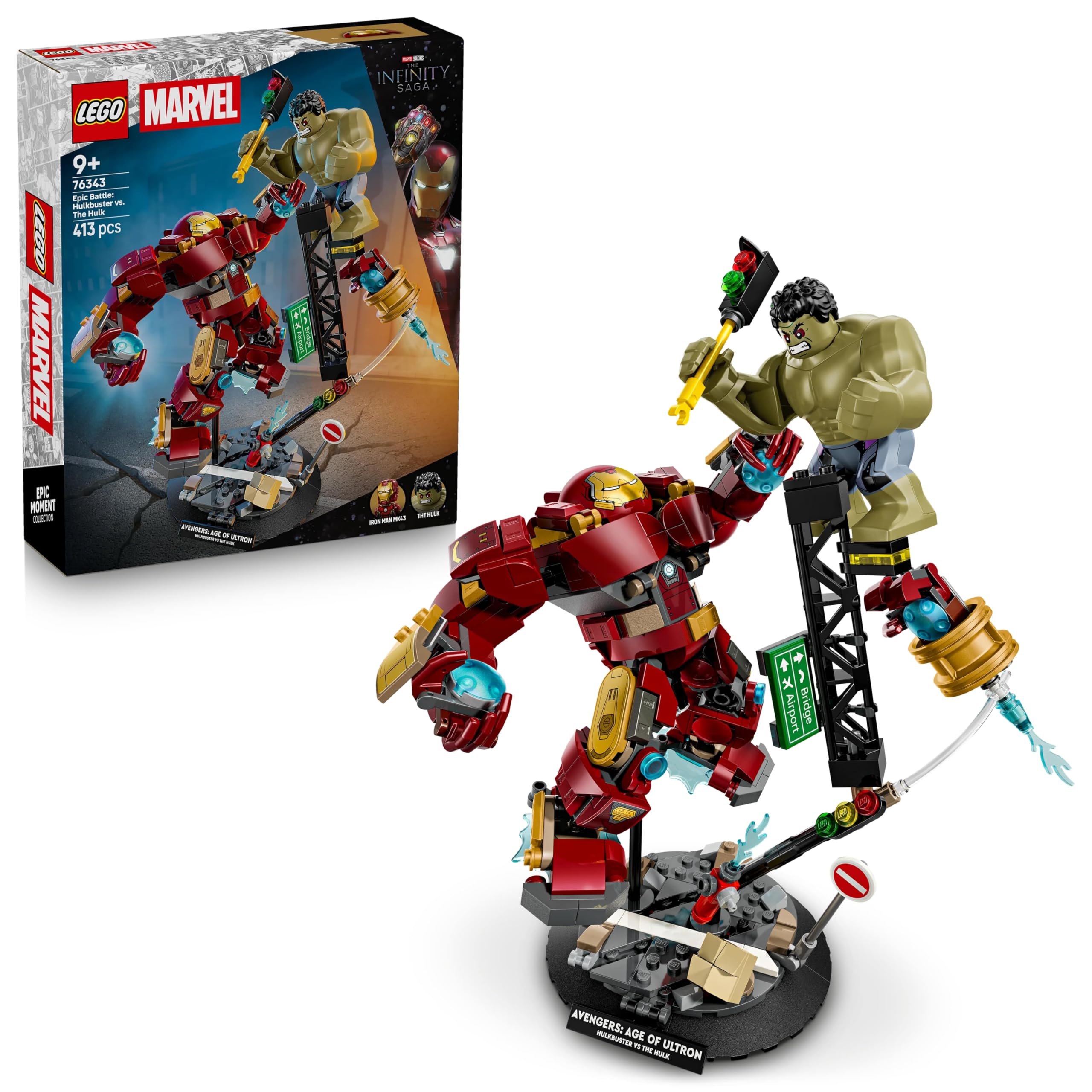 LEGO Marvel Epic Battle: Hulkbuster vs. The Hulk Building Set | Age 9+ | Model 76343