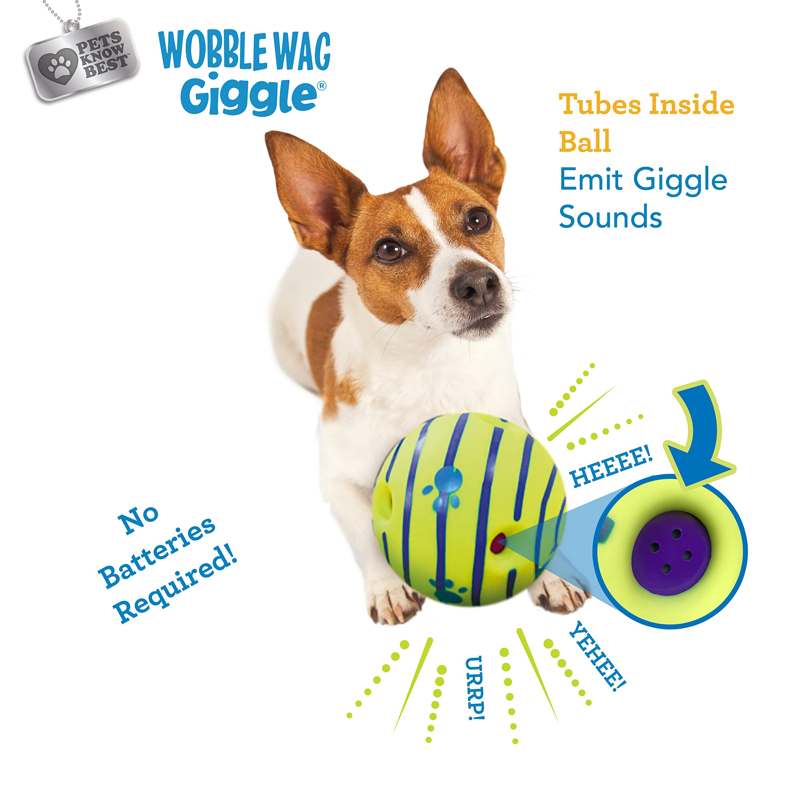 Wobble Wag Giggle Interactive Sound Dog Toy Ball | Medium Size | Green Vinyl 5
