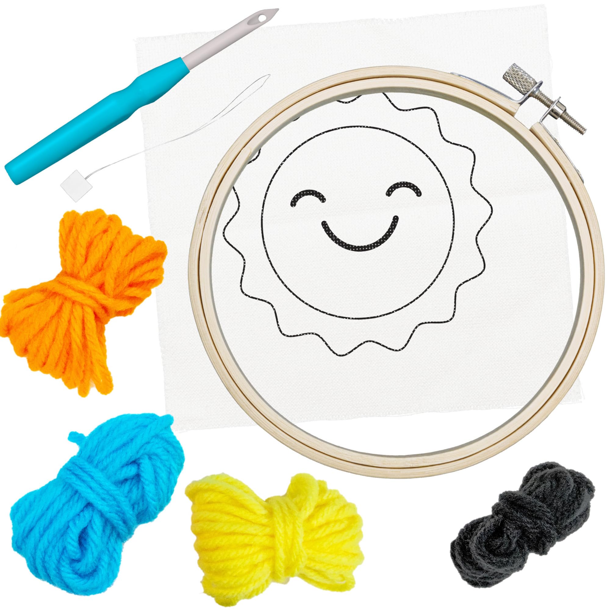 Galt Punch Needle Kit - Kids Craft Kit for Beginners | Ages 8+ | Includes 4 Wool Colors