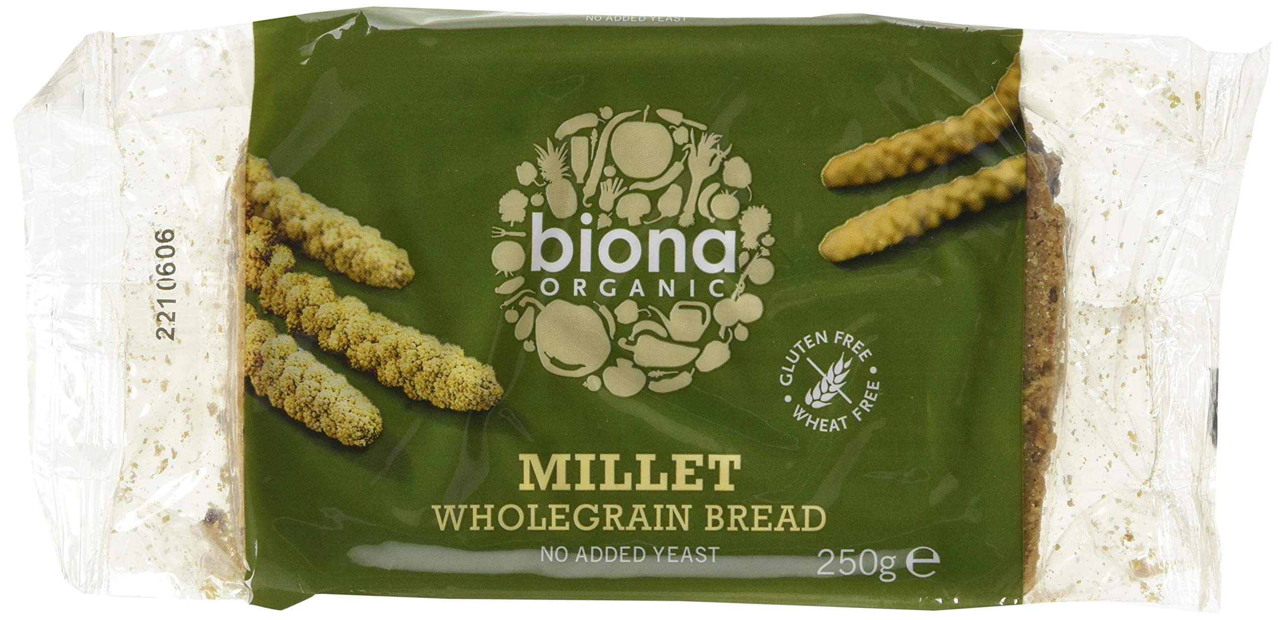 Biona Bio-Hirse-Vollkornbrot 250 g – Glutenfrei, Milchfrei, Hefefrei