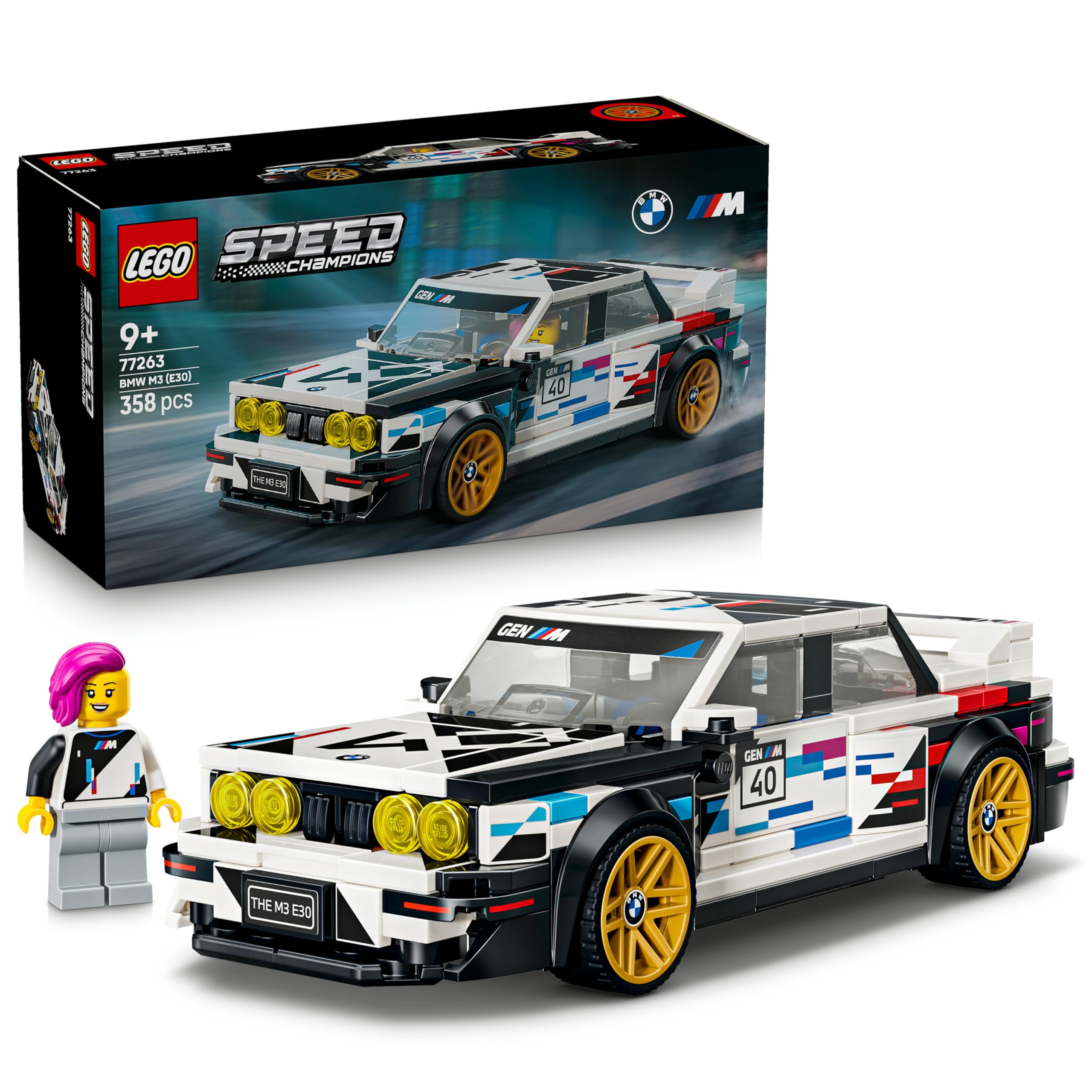 LEGO Speed Champions BMW M3 (E30) Car Toy Building Set | Model 77263 | Ages 9+