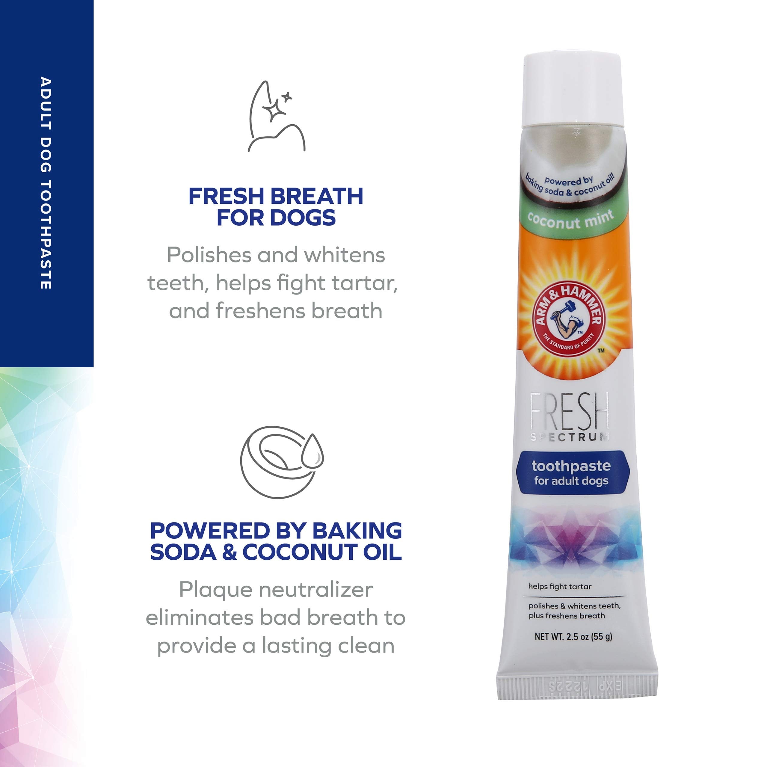 ARM & HAMMER Fresh Spectrum Coconut Mint Dog Toothpaste - 55g | Plaque Removal | Tartar Control 3