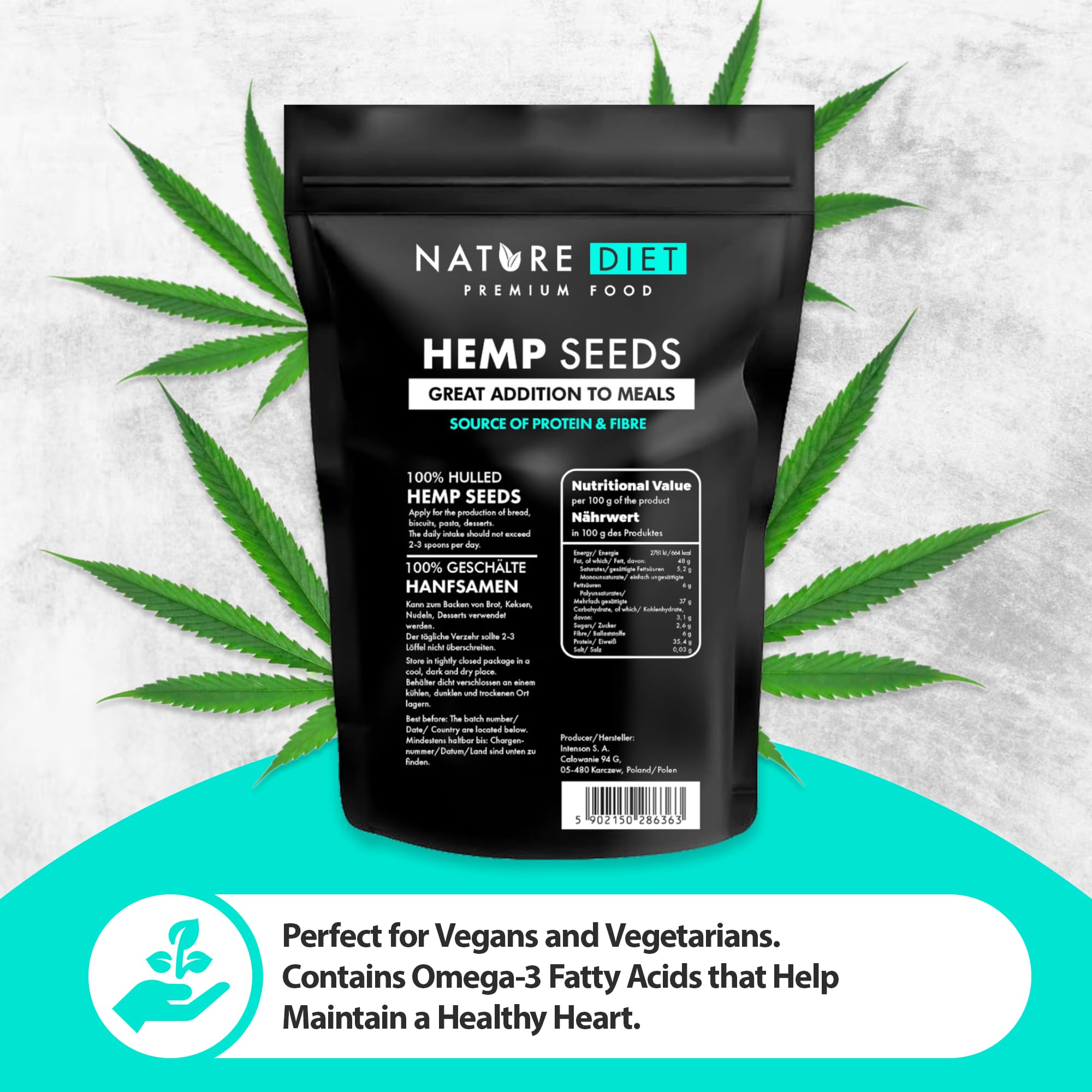 Nature Diet Hulled Hemp Seeds - 1000g Pack | High Protein & Fiber | Vegan & Gluten-Free 4