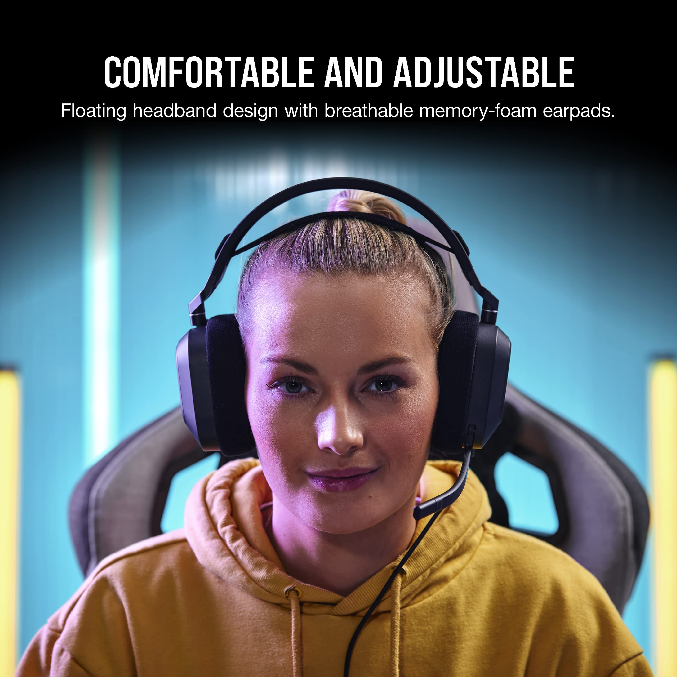Corsair HS80 RGB USB Gaming Headset - Dolby 7.1 Surround Sound | 20Hz-40kHz | Black 4
