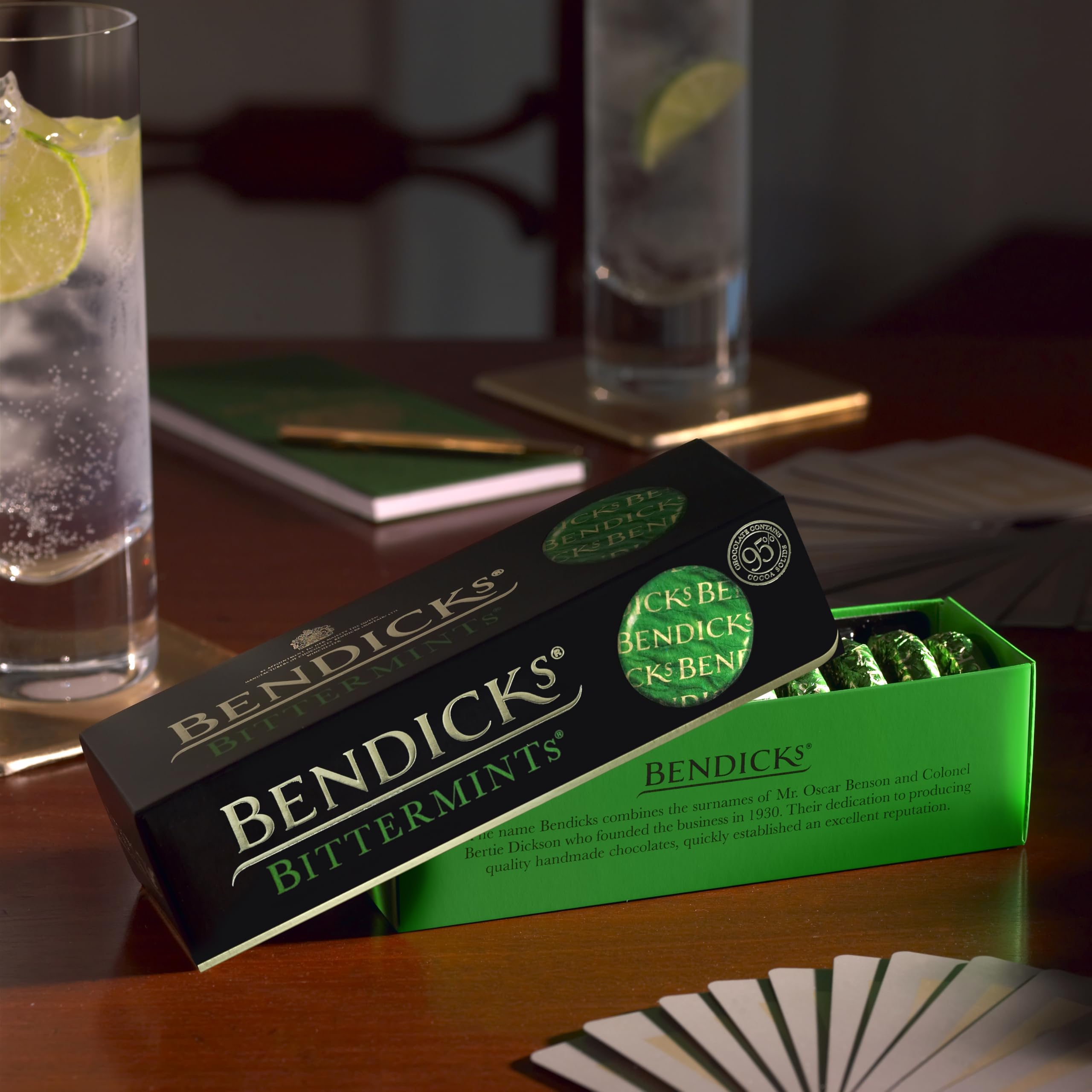 Bendicks Bittertermints Zartbitterschokolade &amp; Pfefferminzbonbons, 200 g