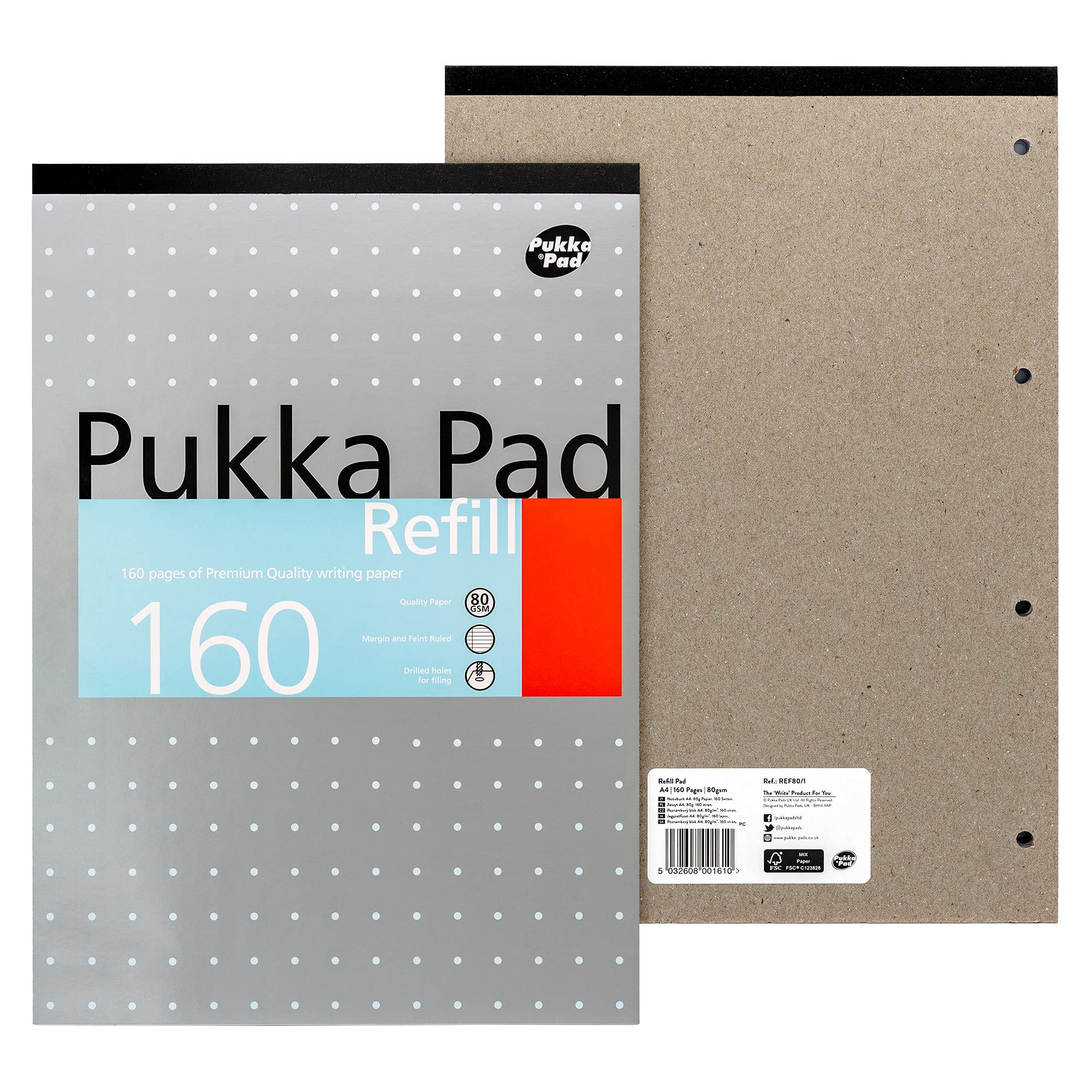 Pukka Pad A4 Refill Notepad - Pack of 3 Lined Pads | 160 Pages Each | 80GSM Paper 6