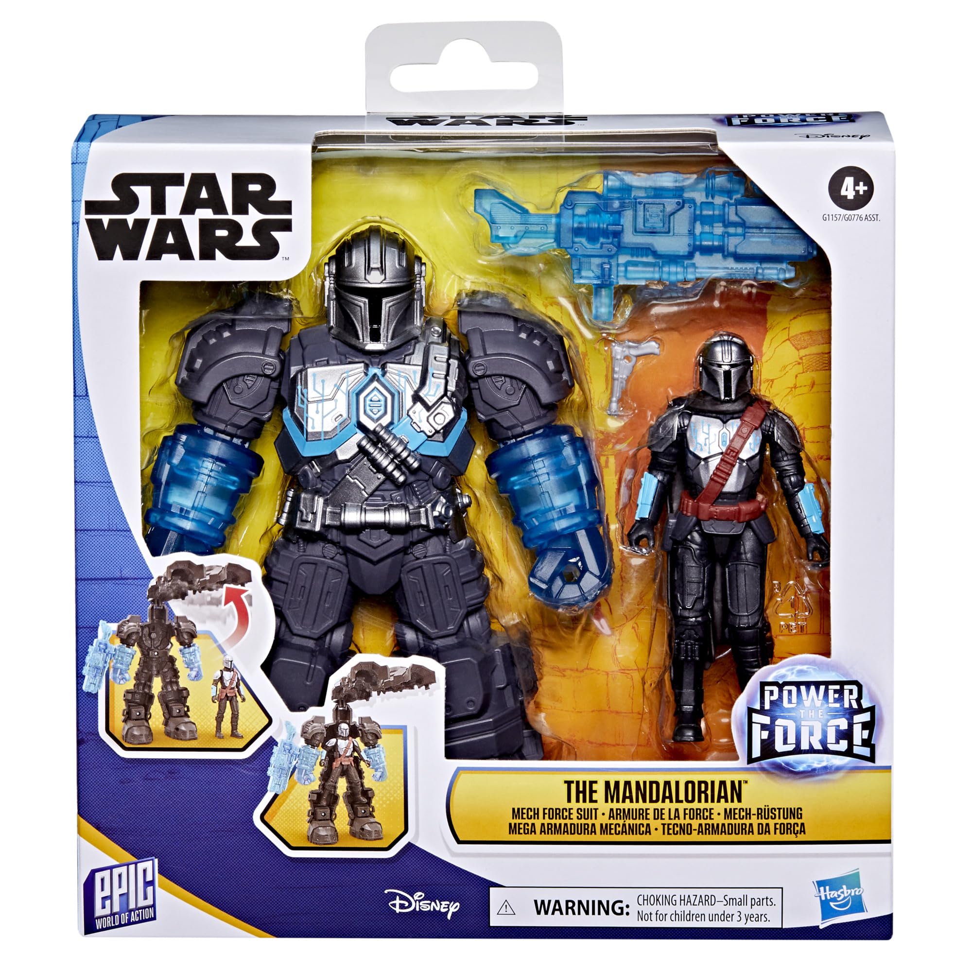 Star Wars The Mandalorian Mech Force Suit Action Figure Set | 4-Inch Figure | Ages 4+