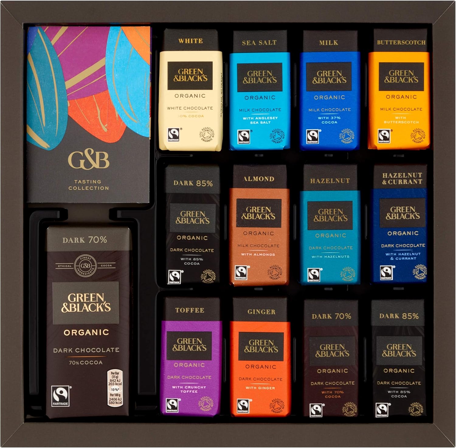 Green &amp; Black's Bio-Schokoladenriegel der Tasting Collection, 395 g 12
