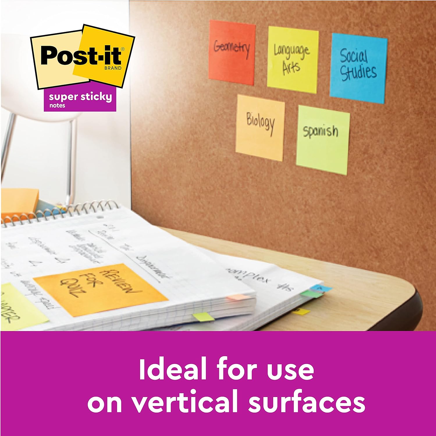 Post-it Notes, Super Sticky Notes Pad, Coloured Notes Rio Collection, Memo Note Pad for Notes Taking and To Do List, 6 Pads of 90 Sheets, Post it Note Large 76 x 127 mm 7