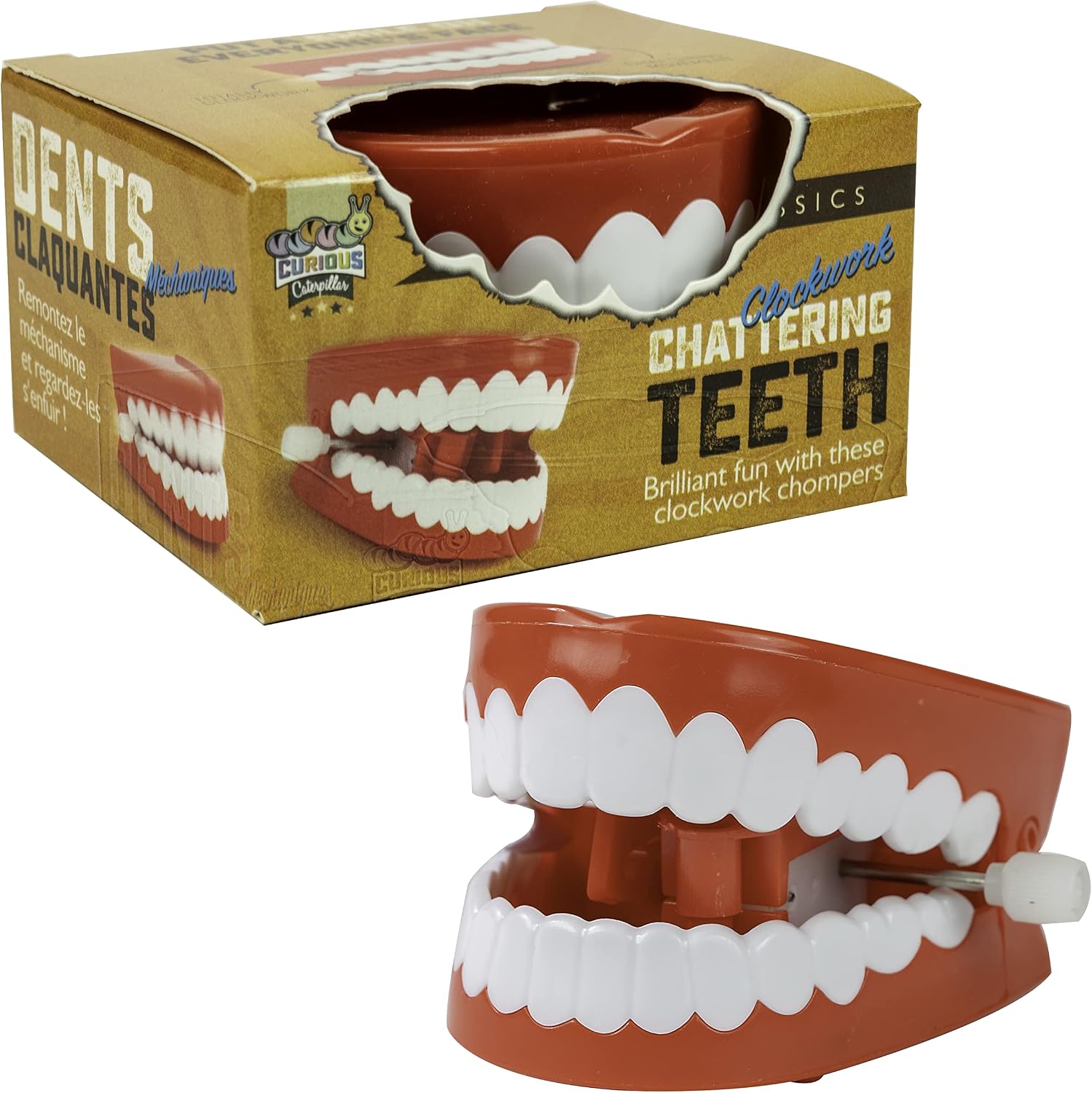 Funtime Gifts 10622 Classic Clockwork Chattering Teeth, Red