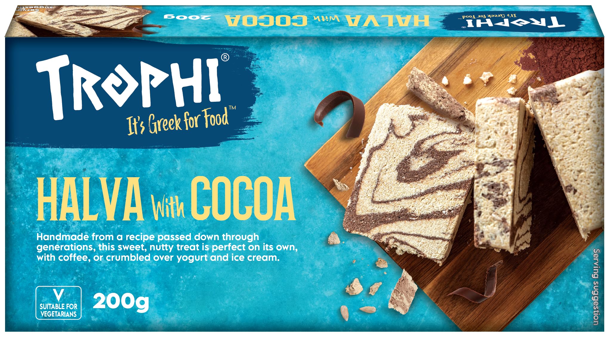 Trophi Halva with Cocoa - Sesame-Based Toffee | 200g | Made in Greece 1