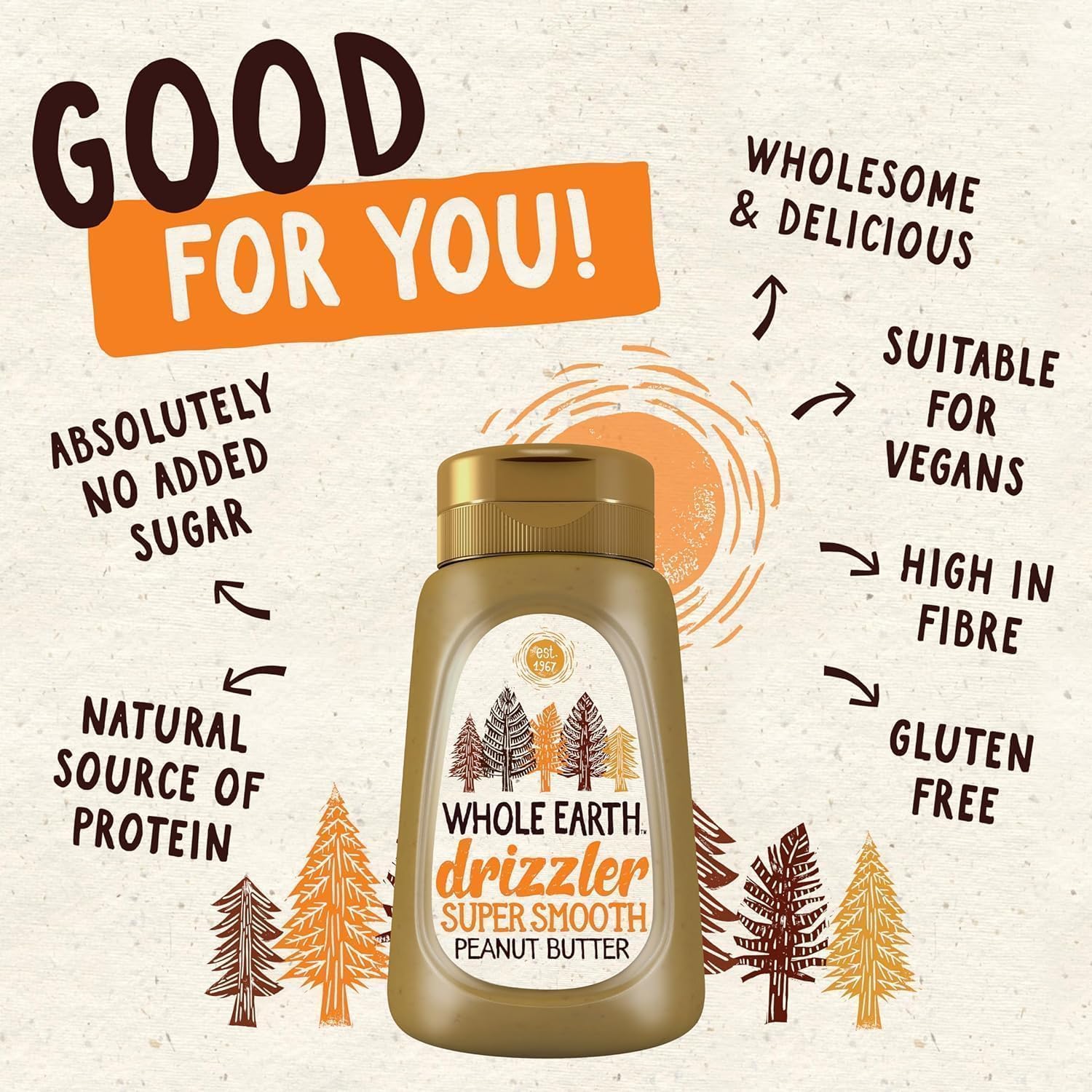 Whole Earth Drizzler Original geröstete Erdnussbutter – Super geschmeidiger, quetschbarer Aufstrich 8