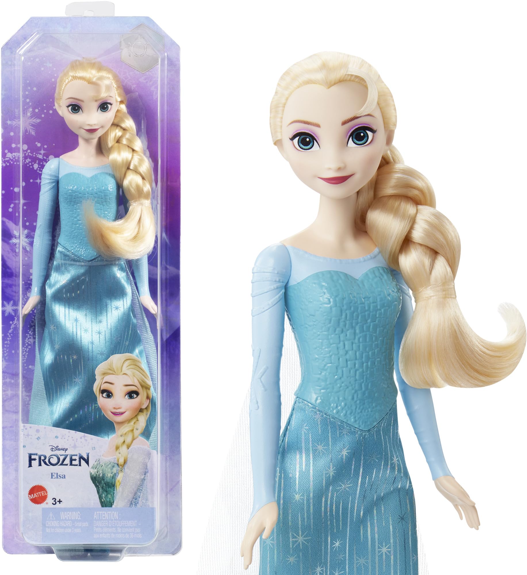 Mattel Disney Princess Elsa Doll - Signature Blue Outfit, Posable Fashion Doll with Accessories, Inspired by Frozen 1