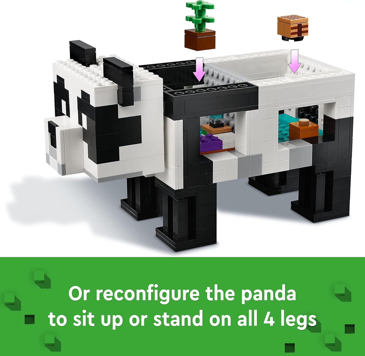 LEGO 21245 Minecraft The Panda Haven Set - 3-Floor Movable Panda House Playset for Kids 8+ 5