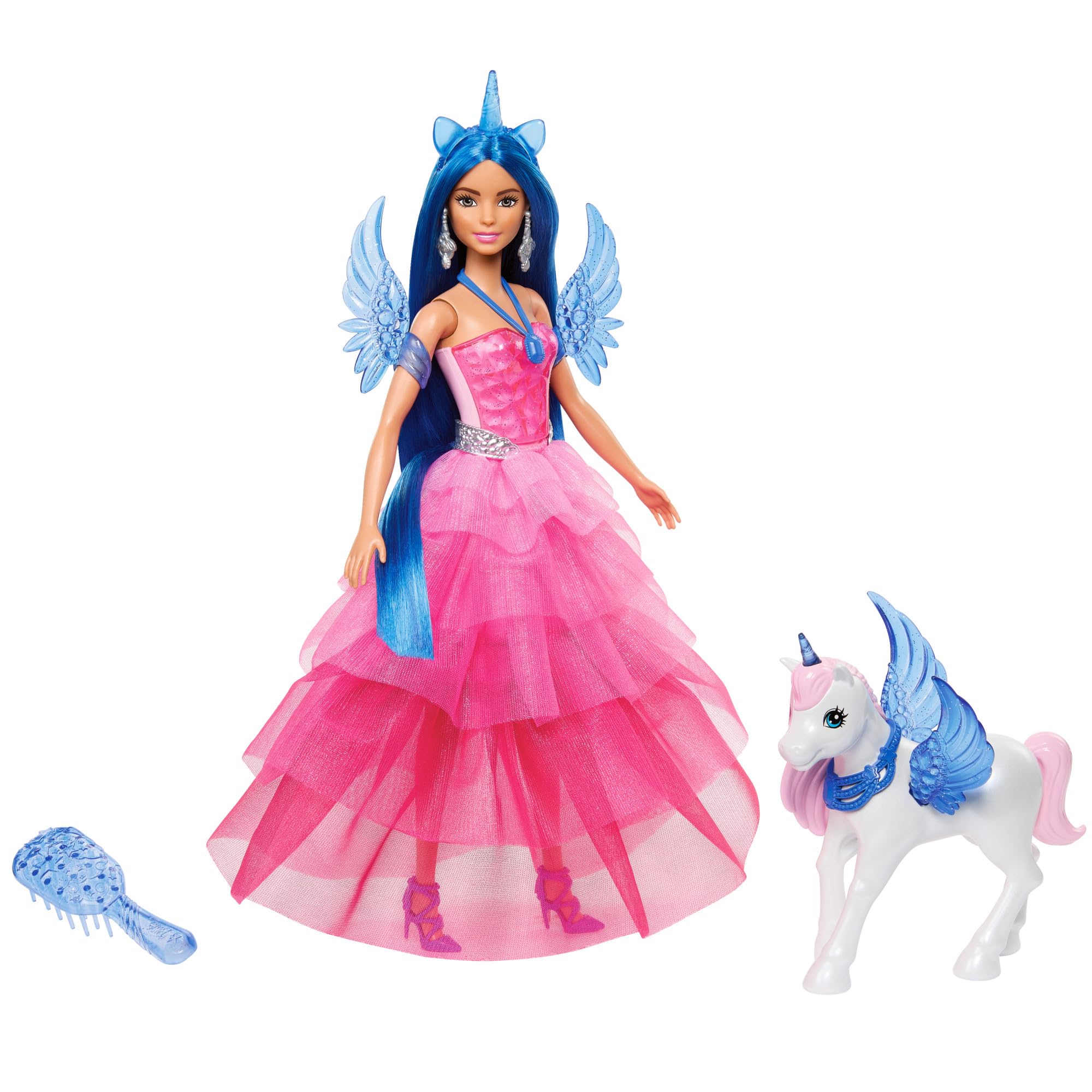 Barbie Unicorn Doll HRR16 - 65th Anniversary Alicorn with Blue Hair & Pink Gown | Ages 3+ 1