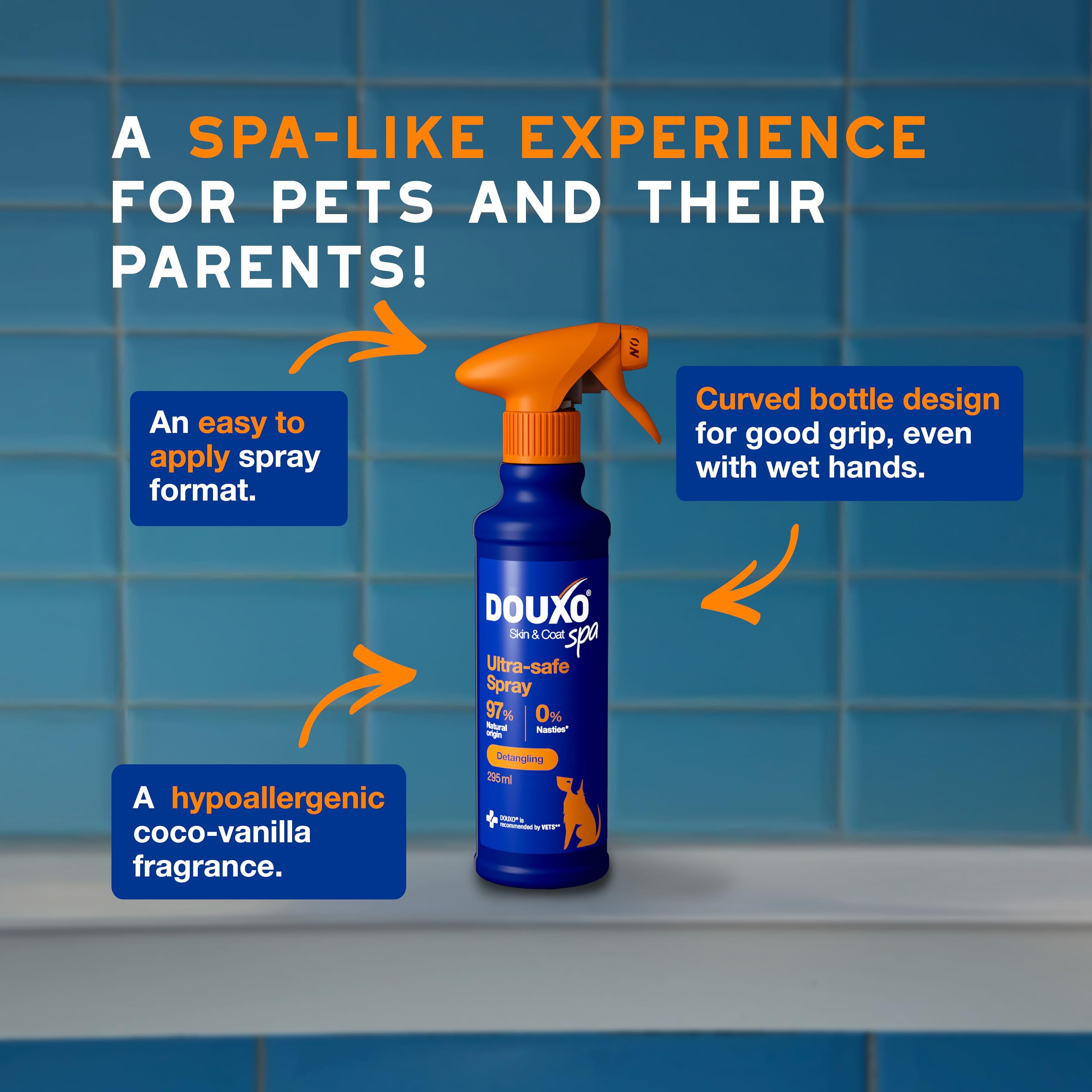 Douxo Skin & Coat SPA Detangling Spray for Dogs - Hypoallergenic Coco Vanilla Scent | 295ml 5