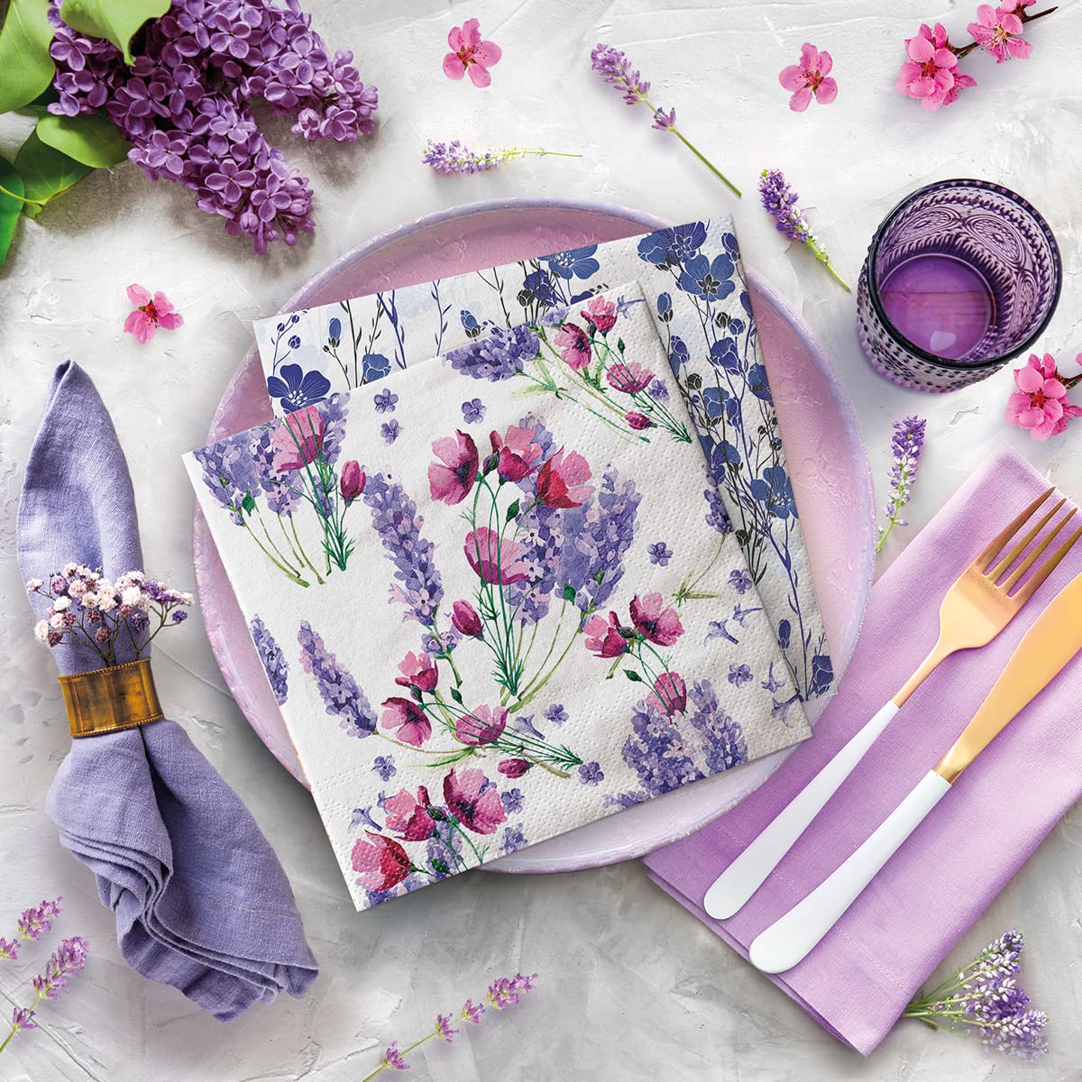 PAW Decor Collection 3-Ply Napkins - Wild Flowers Design | 33 x 33 cm | 20 Pieces 4