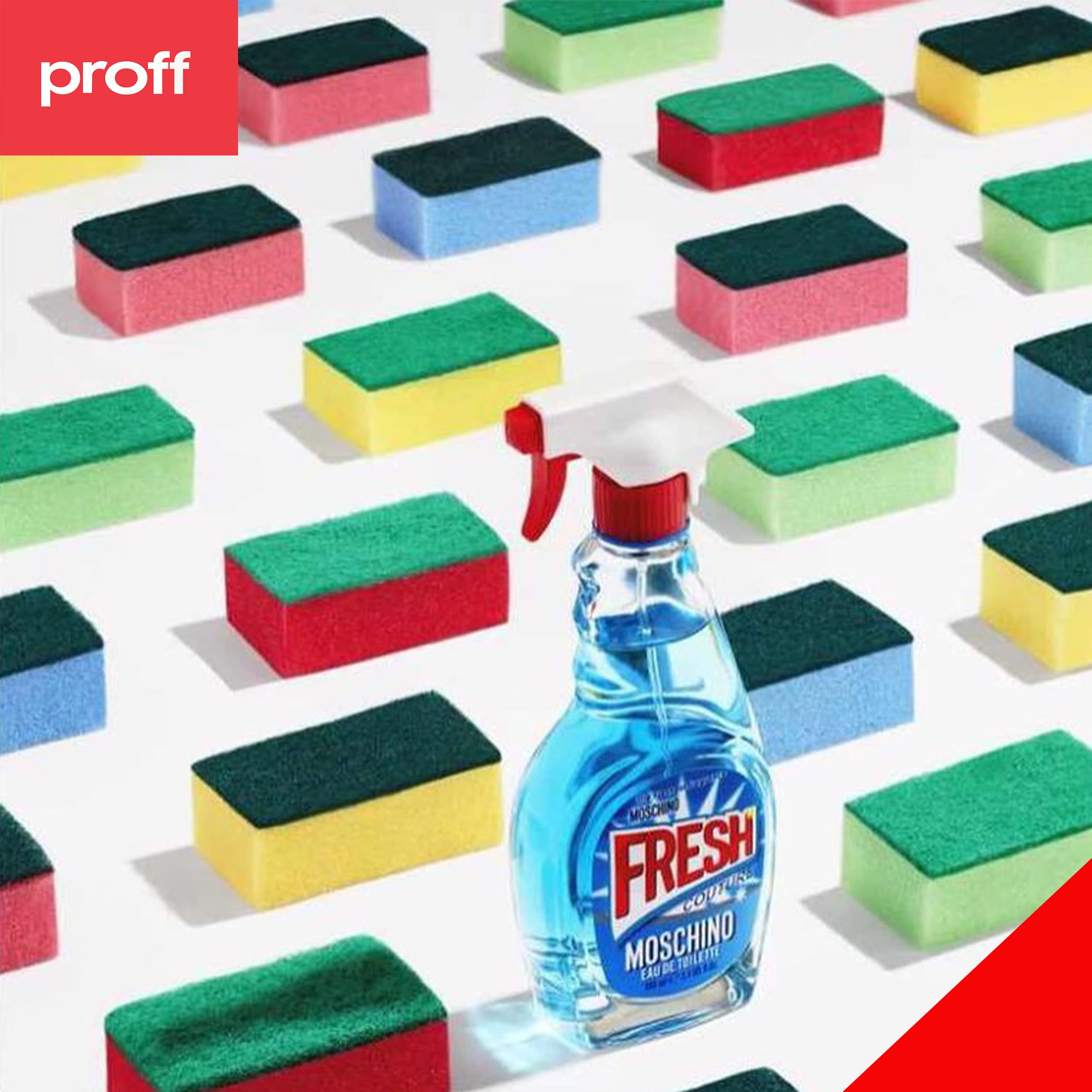 Proff Cleaning & Washing up Sponge Scourers - Dual Sided Foam, Mix Colours | Pack of 20 4