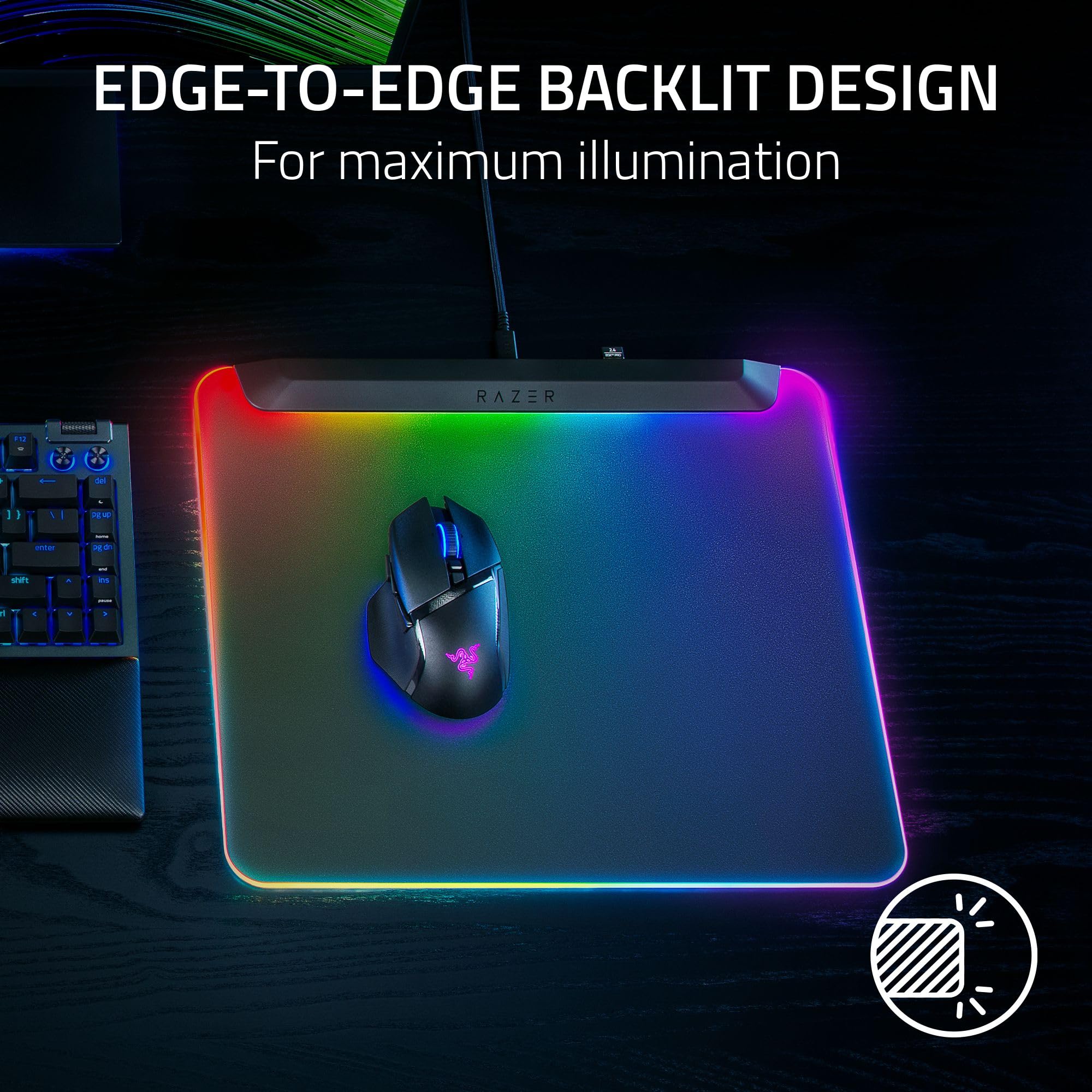 Razer Firefly V2 Pro – Gaming-Mauspad mit RGB-Hintergrundbeleuchtung, 15-Zonen-Chroma-Beleuchtung und integriertem USB-Anschluss 9