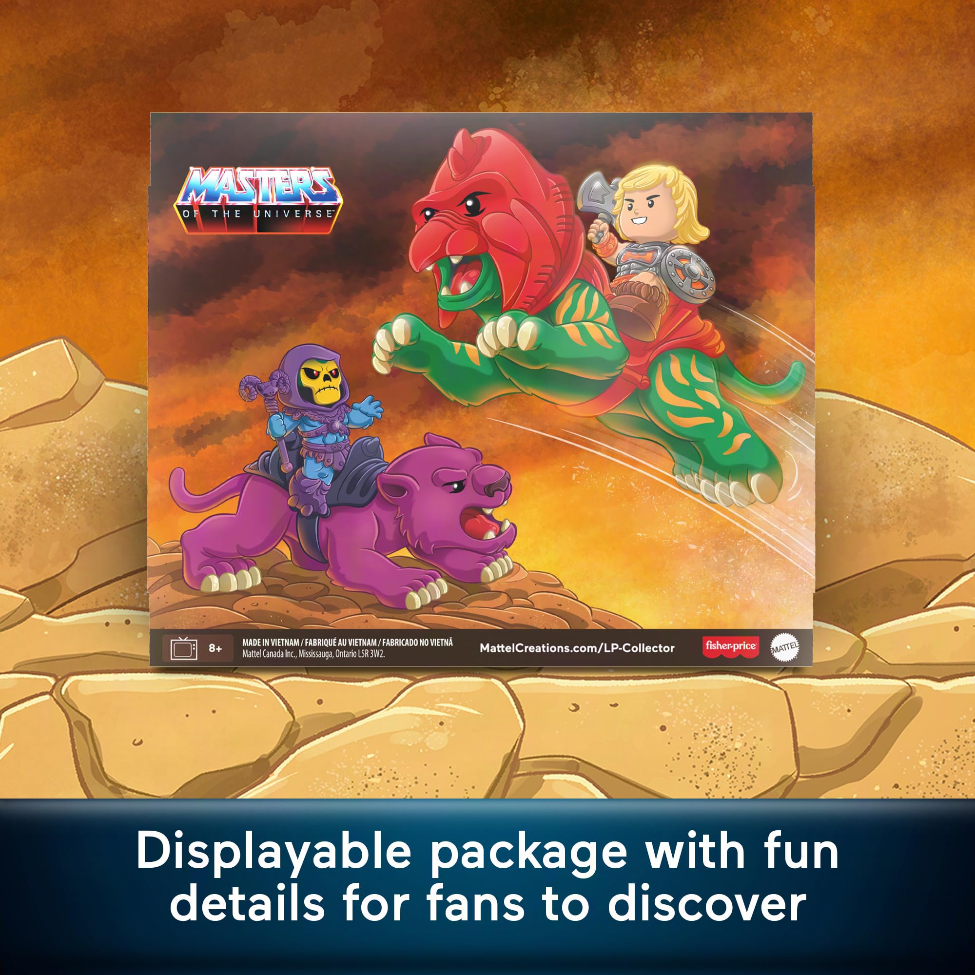 Little People COLLECTOR Masters of the Universe He-Man & Battle Cat Playset - 4 Figures, Ages 8+ 4