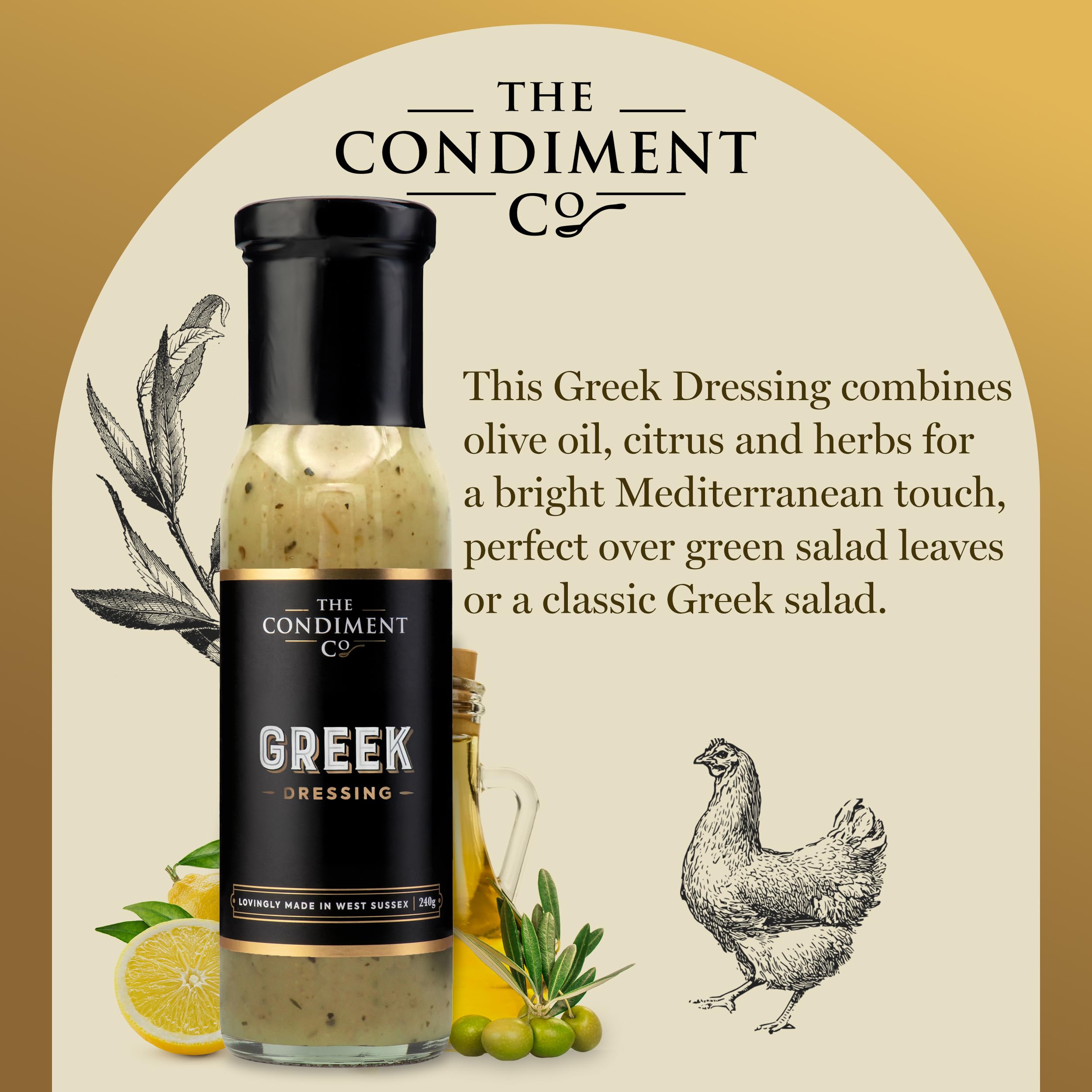 The Condiment Company Greek Dressing - Olive Oil & Citrus Vinaigrette | 240g Bottle 4